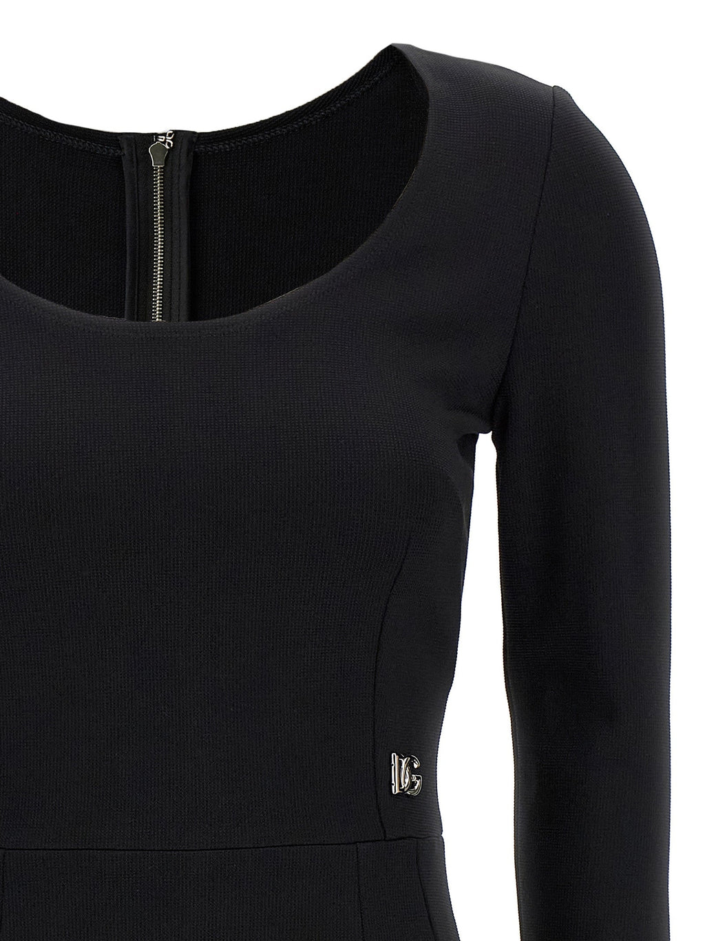 Dolce & Gabbana Black Viscose Midi Dress