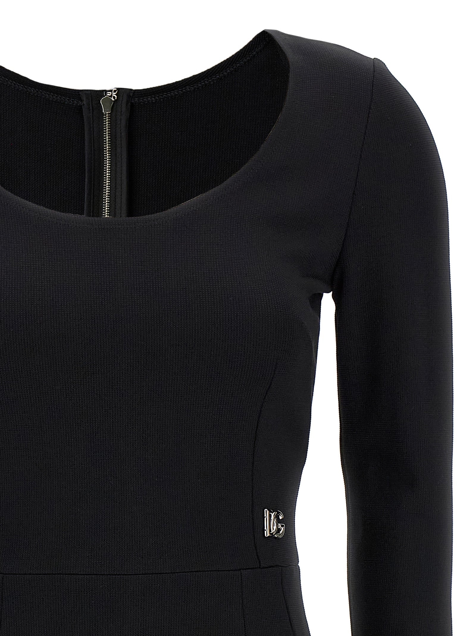 Dolce & Gabbana Black Viscose Midi Dress