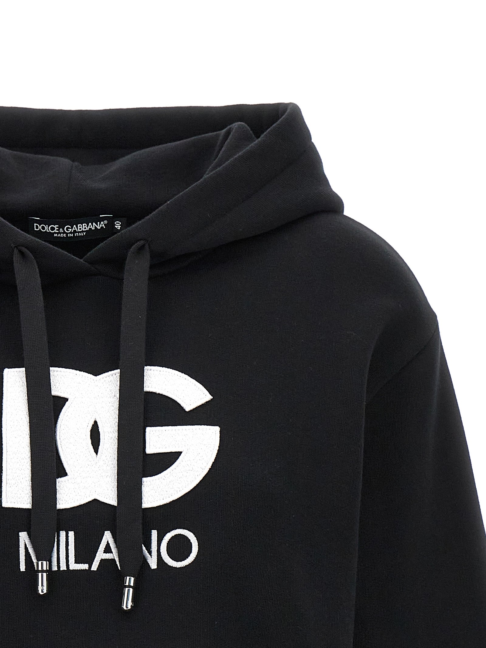 Dolce & Gabbana Black Cotton Hoodie
