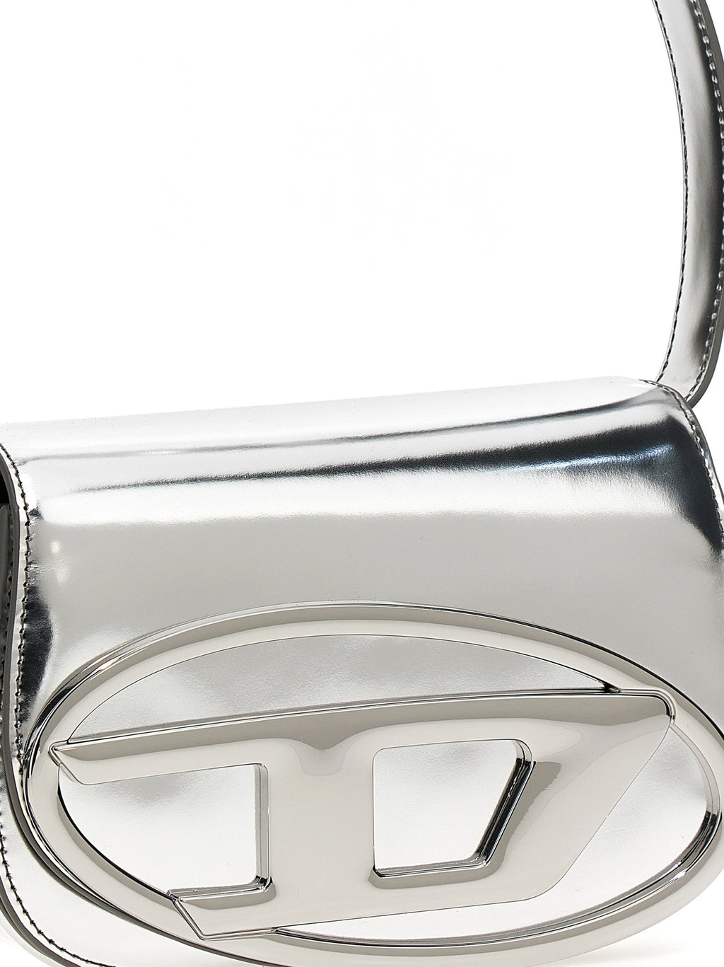 Diesel Silver Cowhide Shoulder Bag