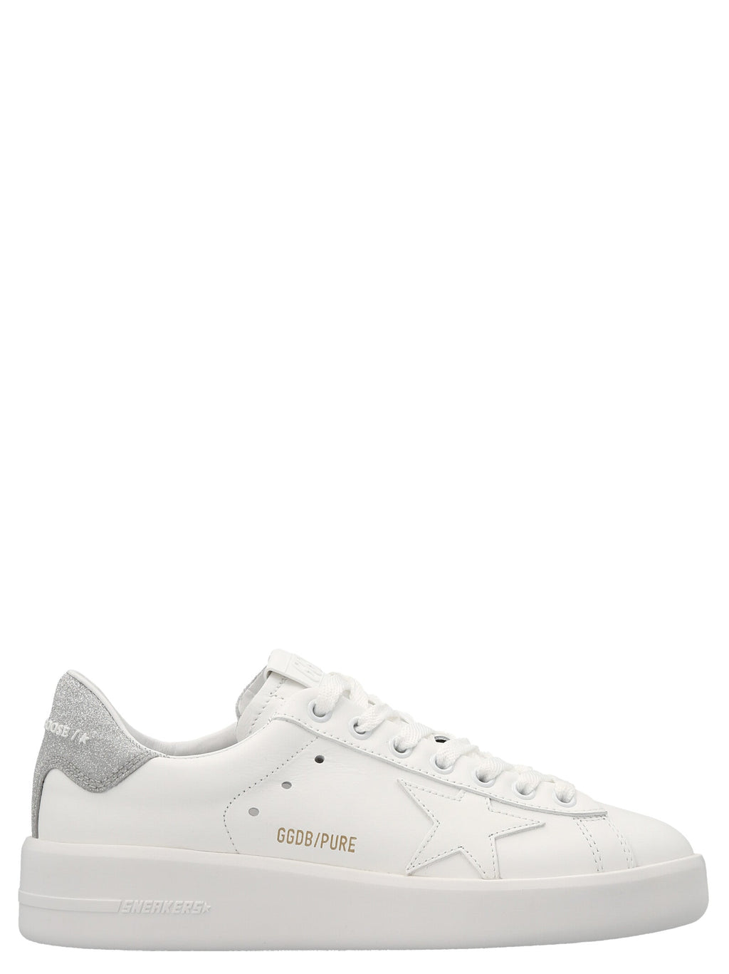 Golden Goose Silver Leather Low Top Sneakers