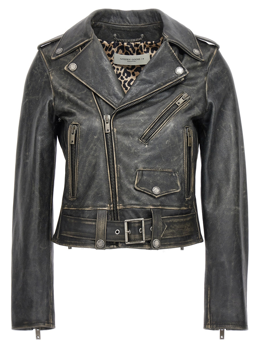 Golden Goose Black Cowhide Leather Jacket