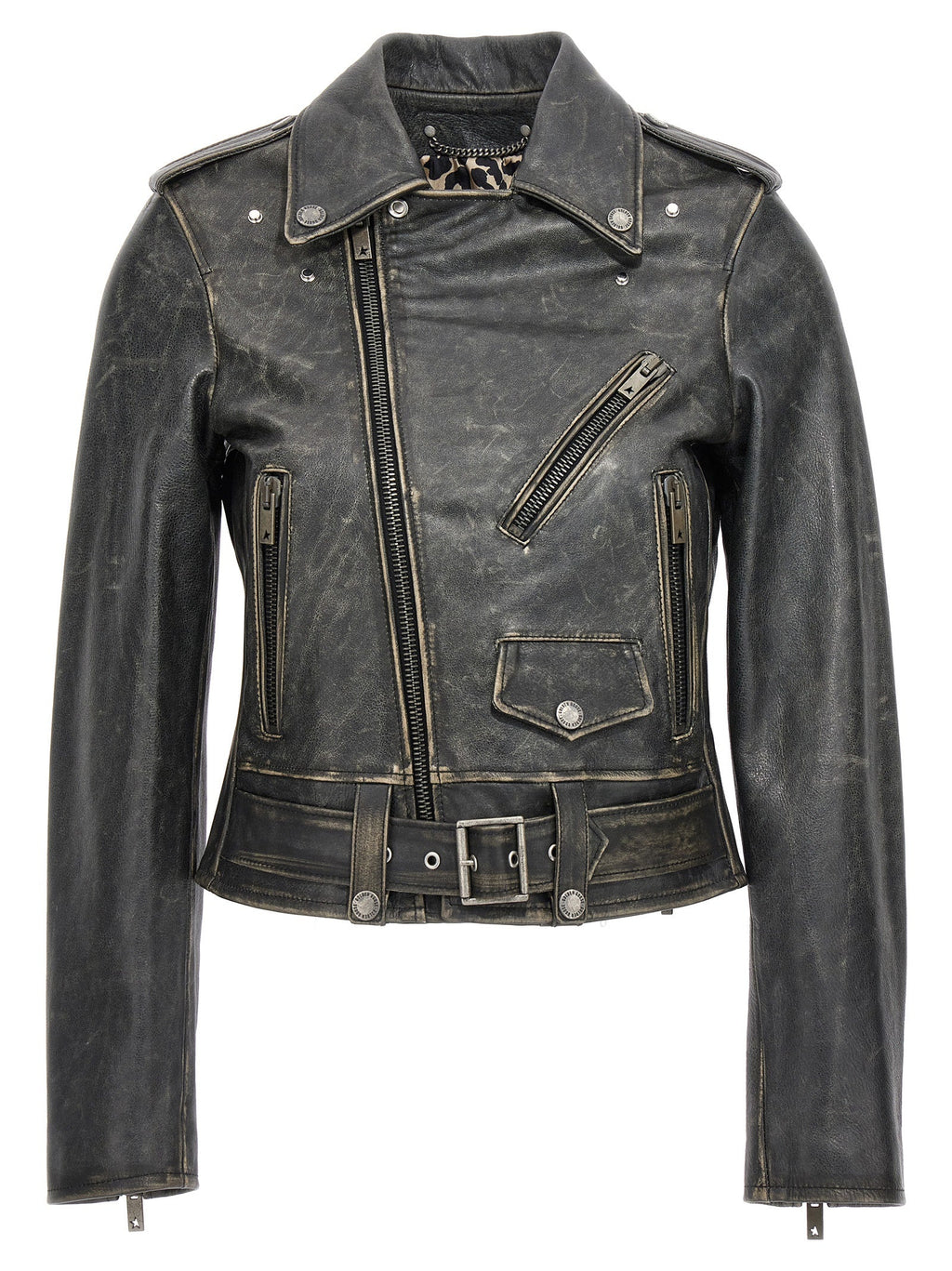 Golden Goose Black Cowhide Leather Jacket