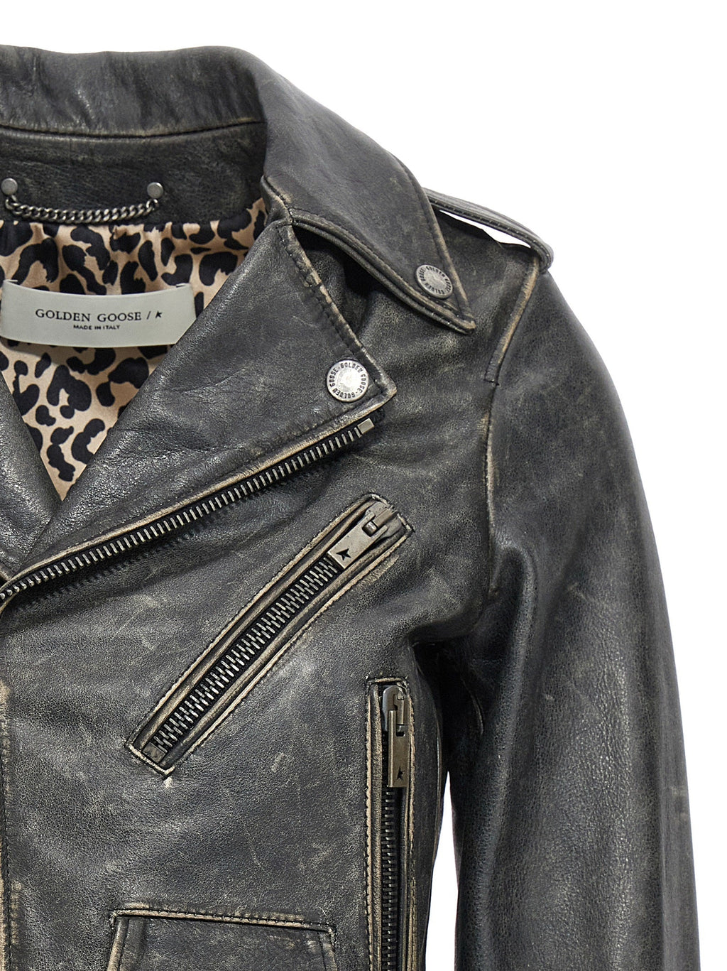 Golden Goose Black Cowhide Leather Jacket