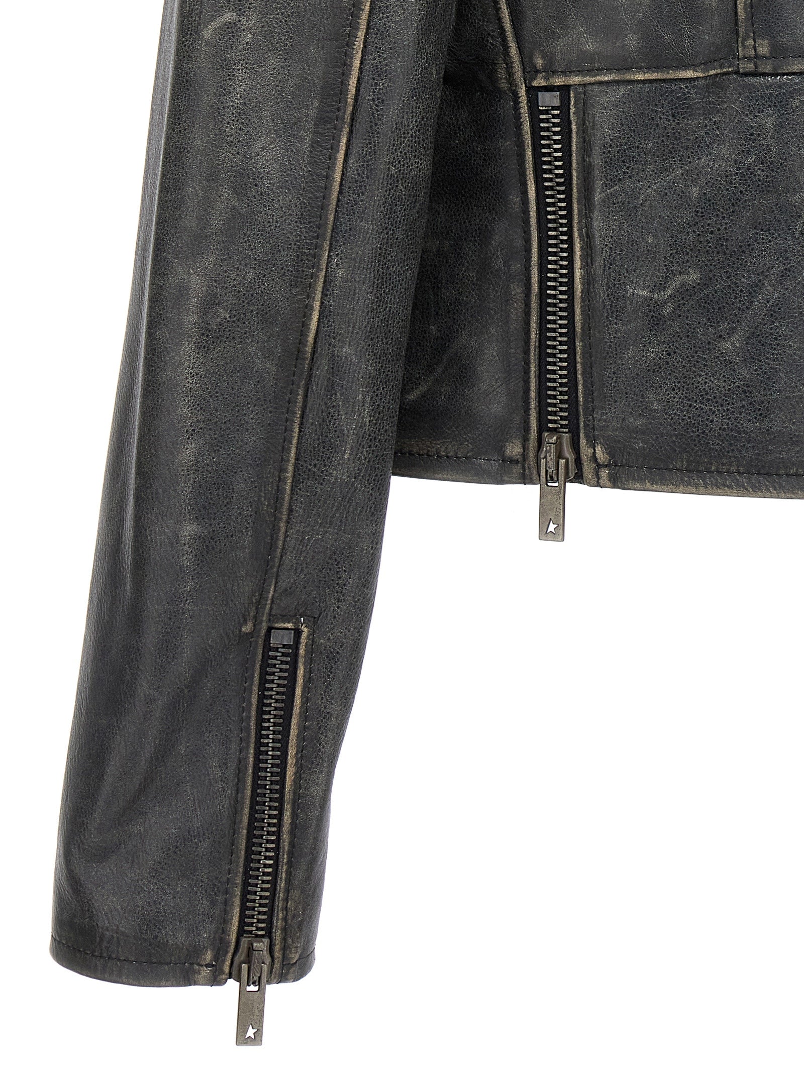 Golden Goose Black Cowhide Leather Jacket