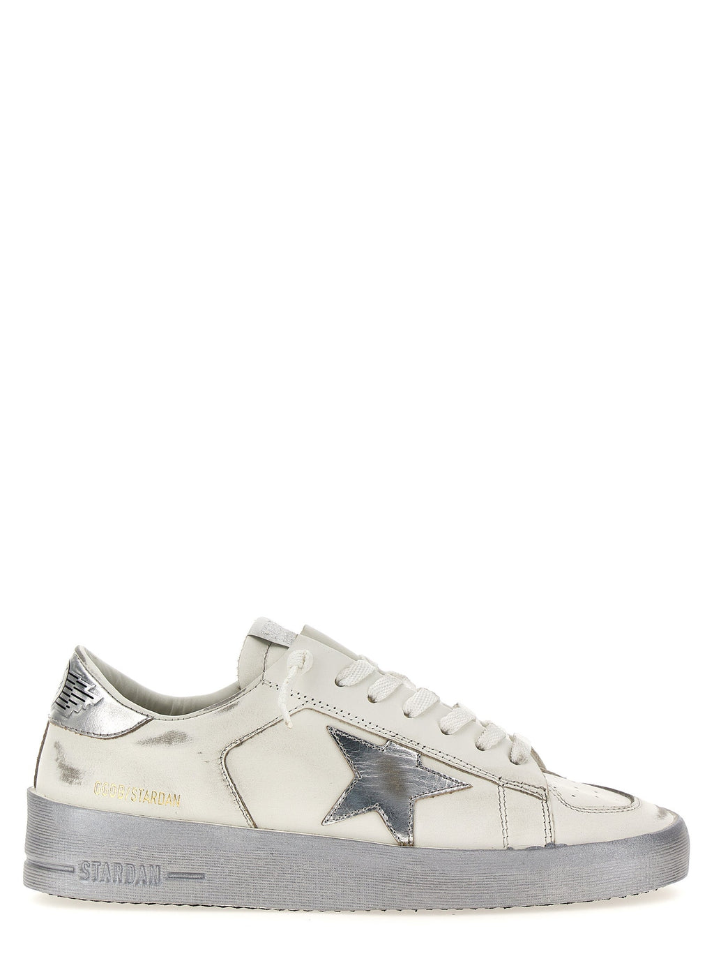 Golden Goose Silver Cowhide Athletic Sneakers