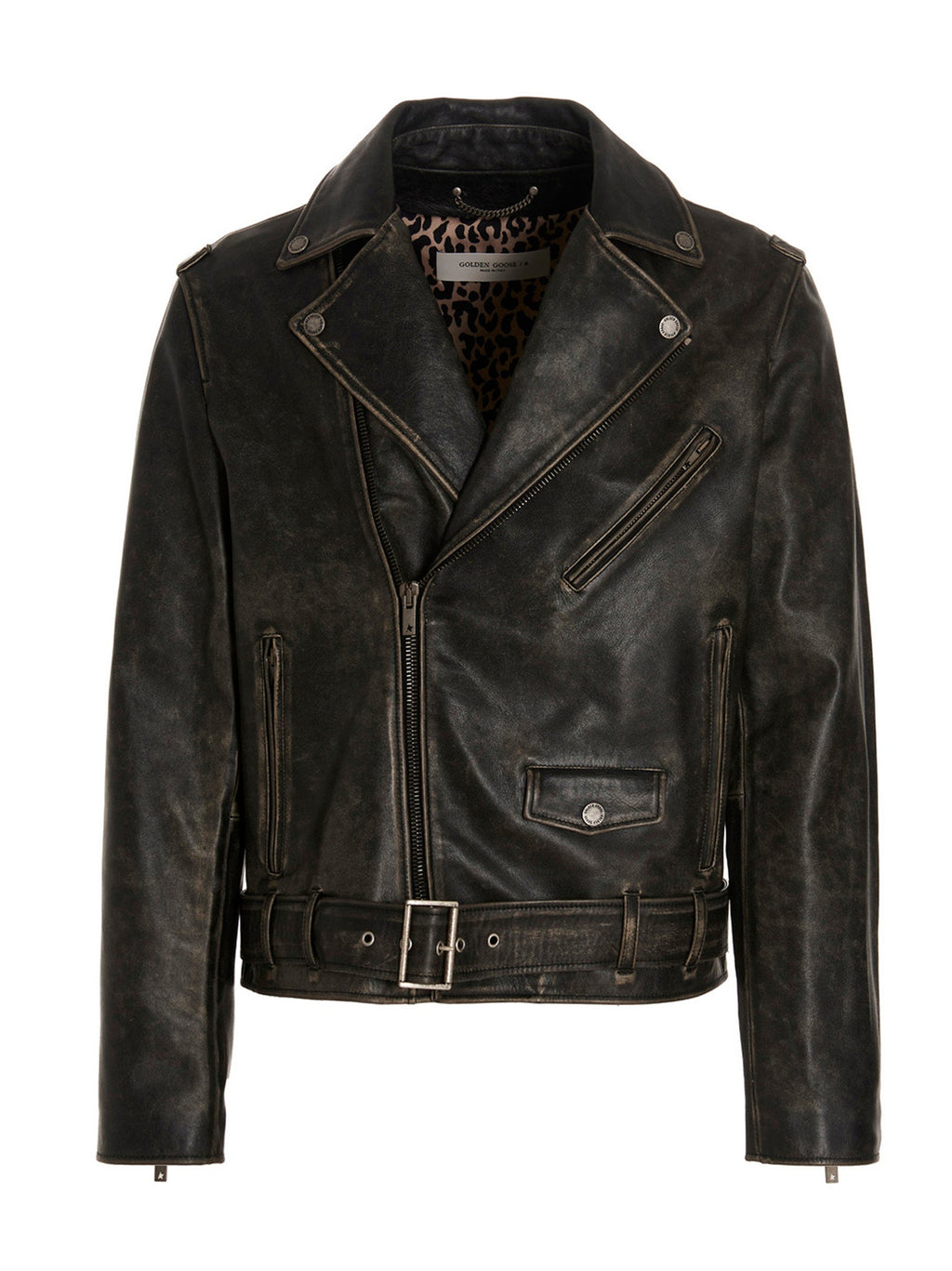 Golden Goose Black Calfskin Leather Jacket