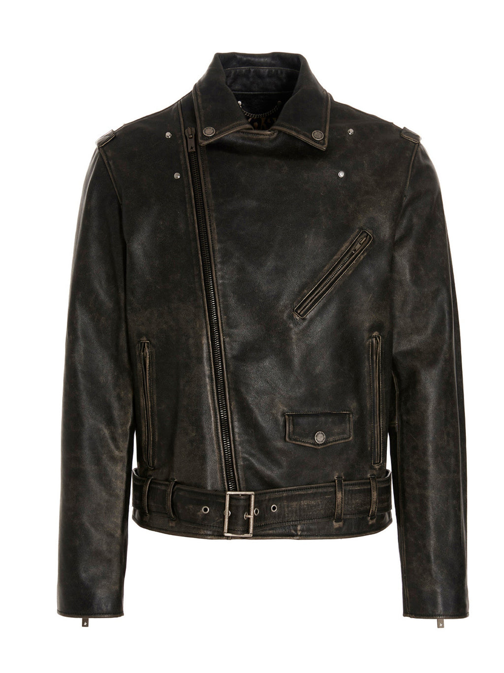 Golden Goose Black Calfskin Leather Jacket
