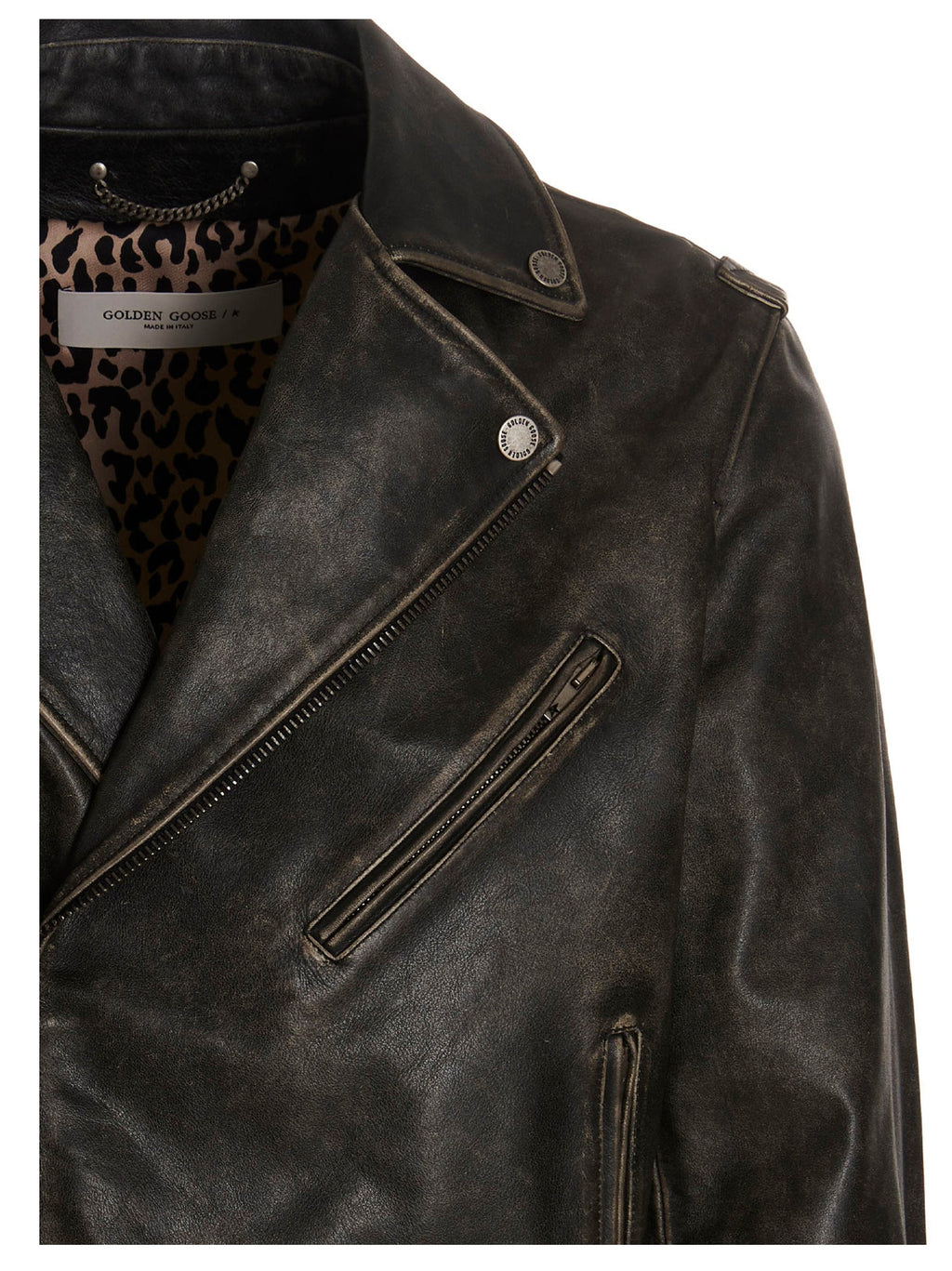 Golden Goose Black Calfskin Leather Jacket
