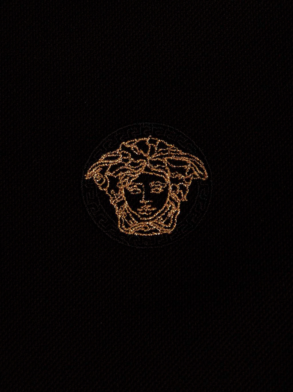 Versace Black Cotton Polo Shirt