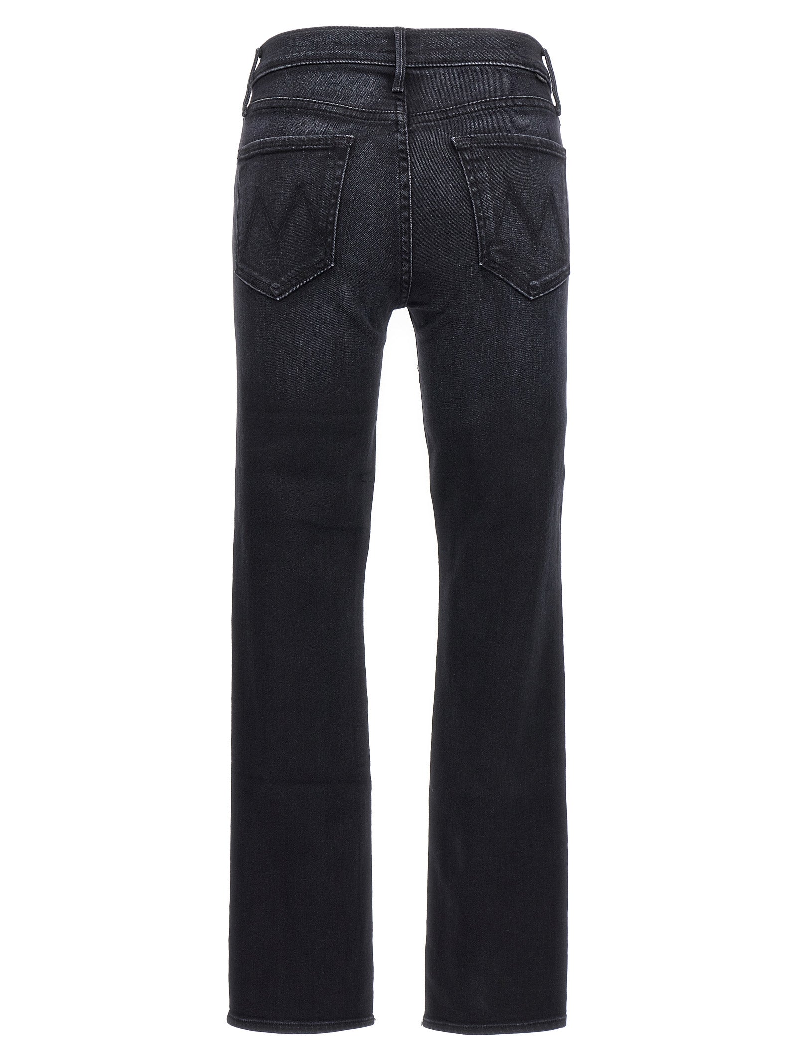 Mother Denim Black Cotton Slim Fit Jeans