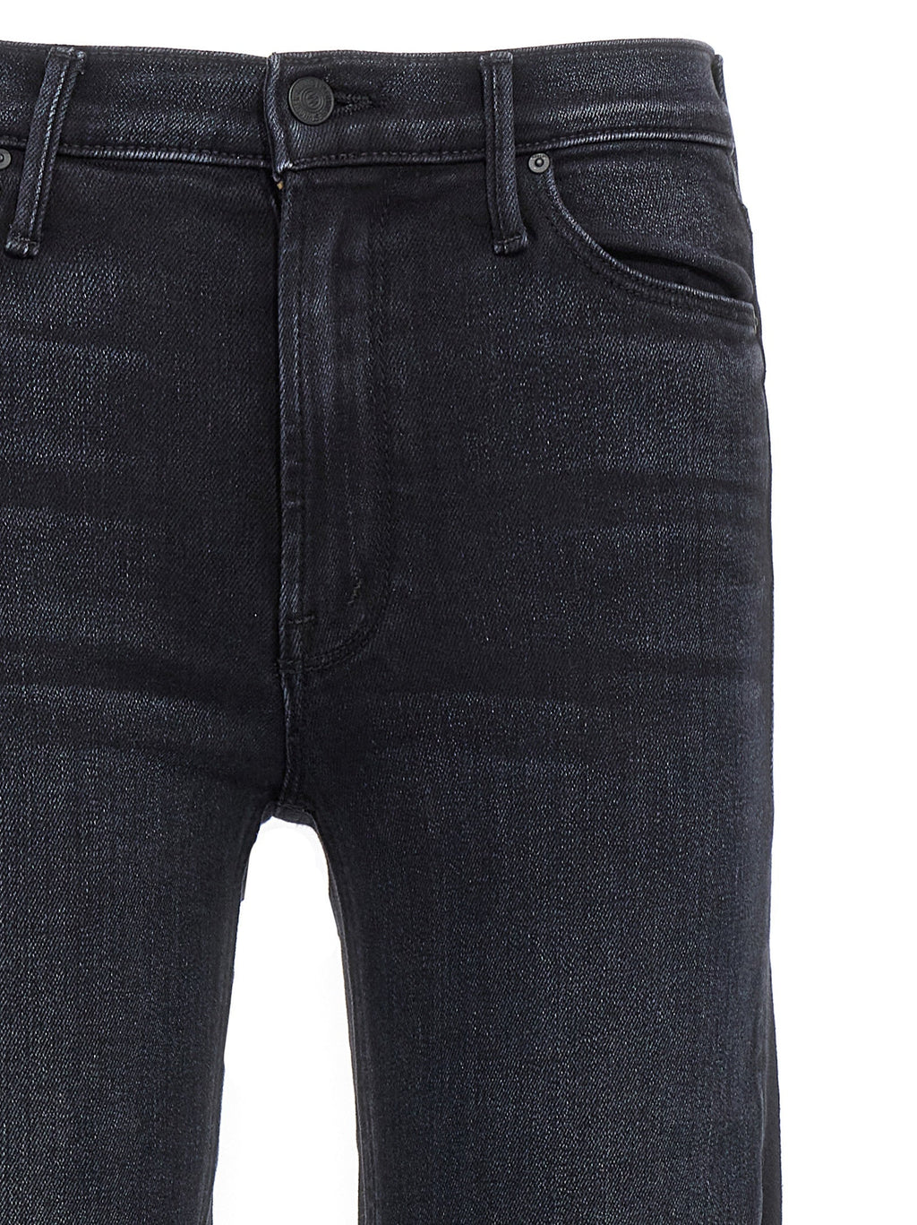 Mother Denim Black Cotton Slim Fit Jeans