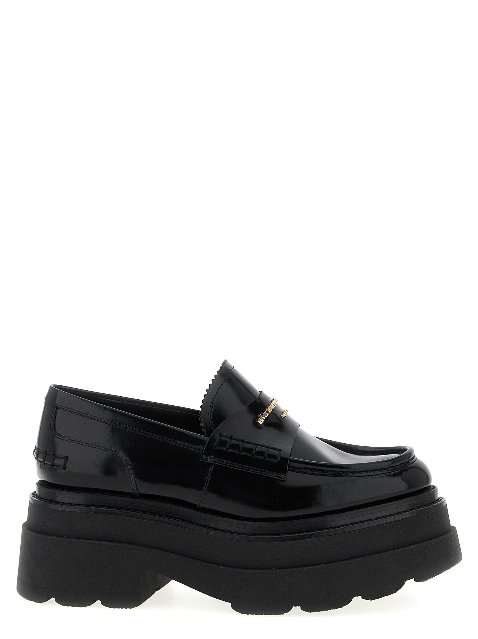 Alexander Wang Black Cowhide Platform Loafers