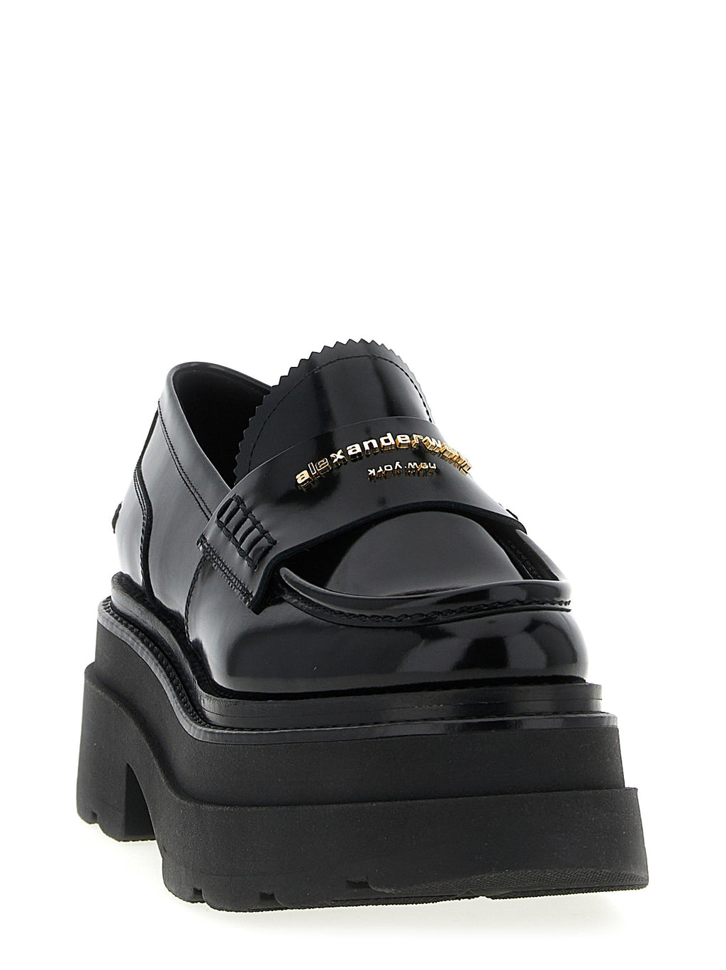 Alexander Wang Black Cowhide Platform Loafers