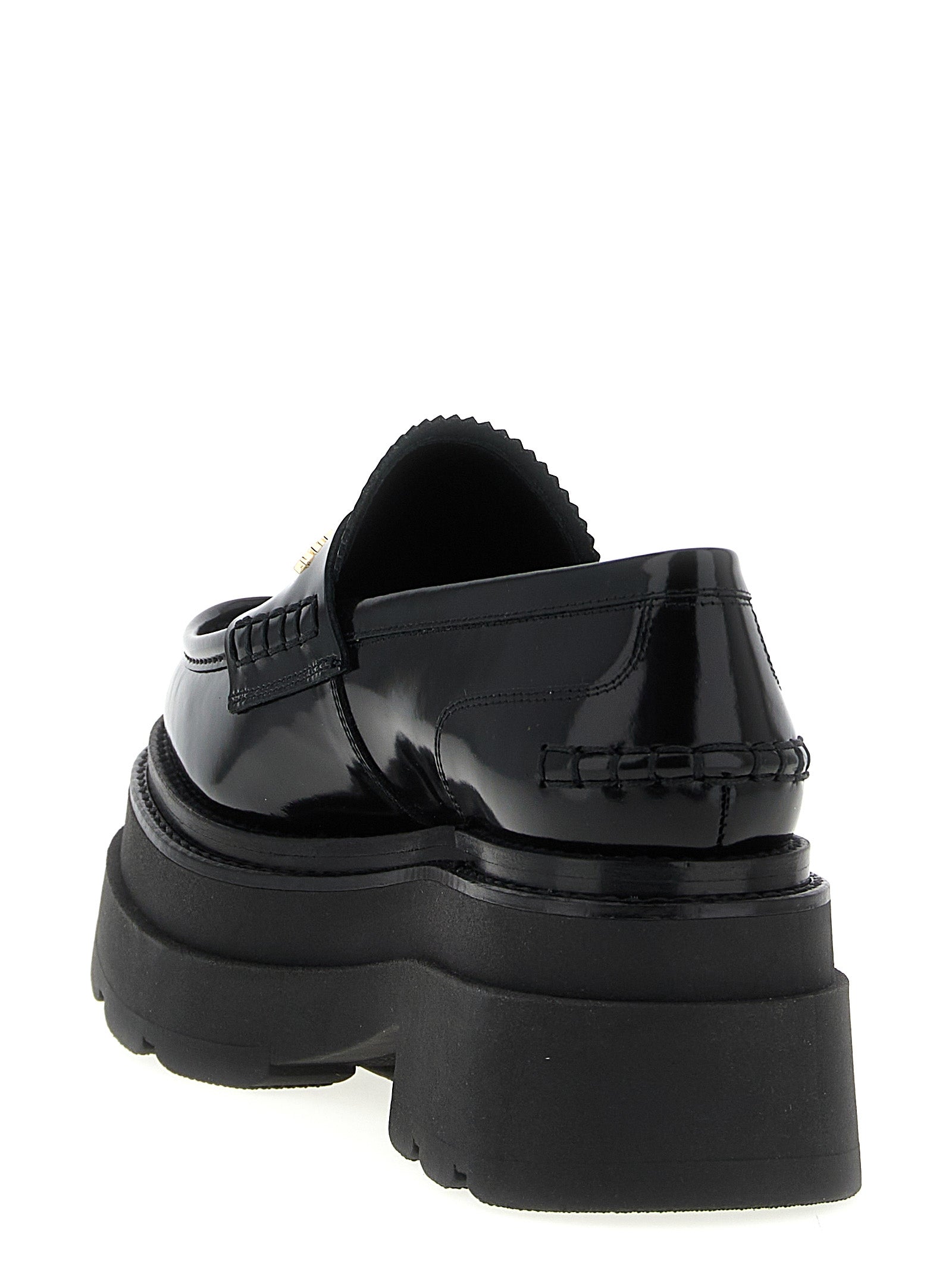 Alexander Wang Black Cowhide Platform Loafers