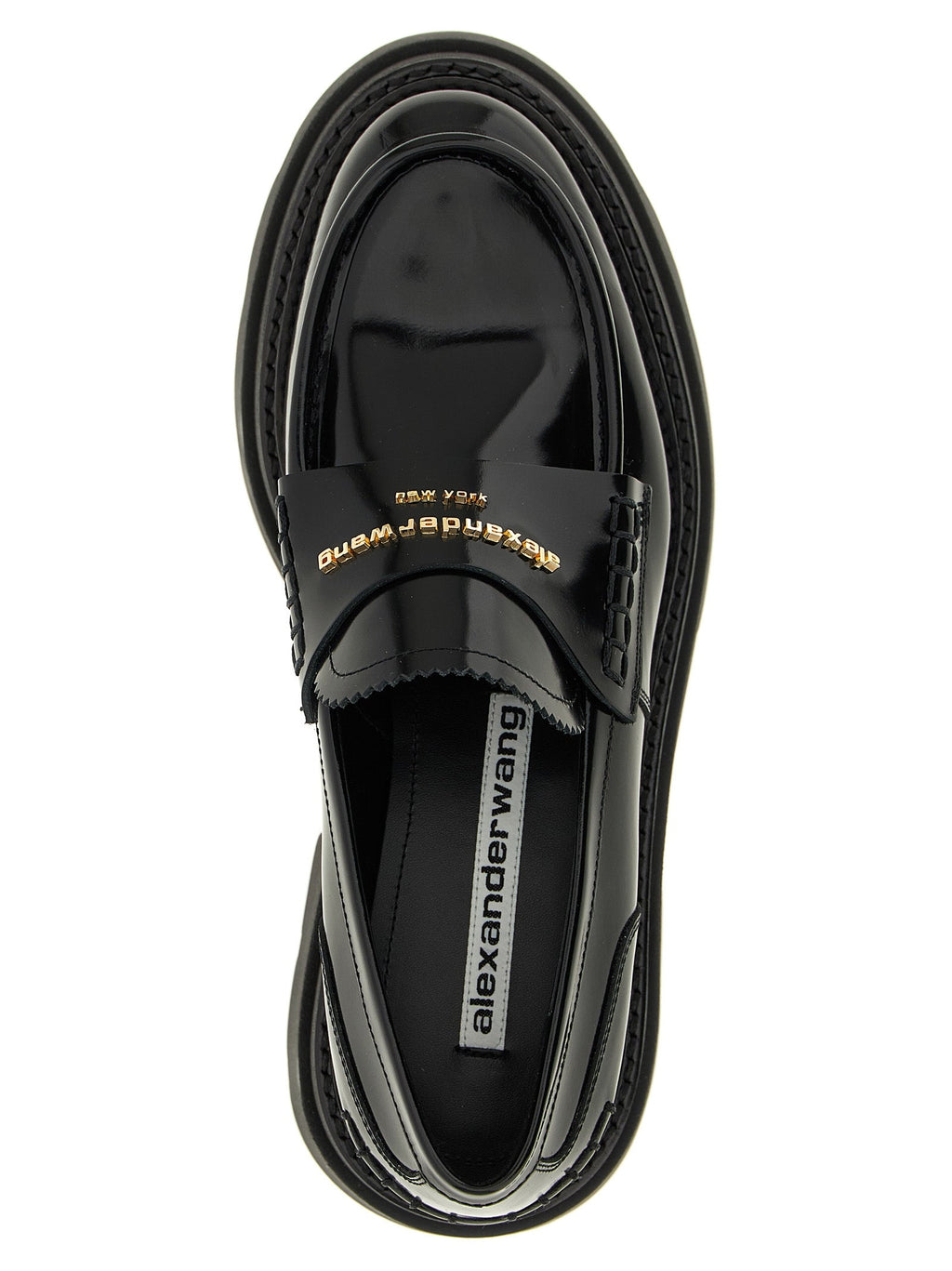Alexander Wang Black Cowhide Platform Loafers
