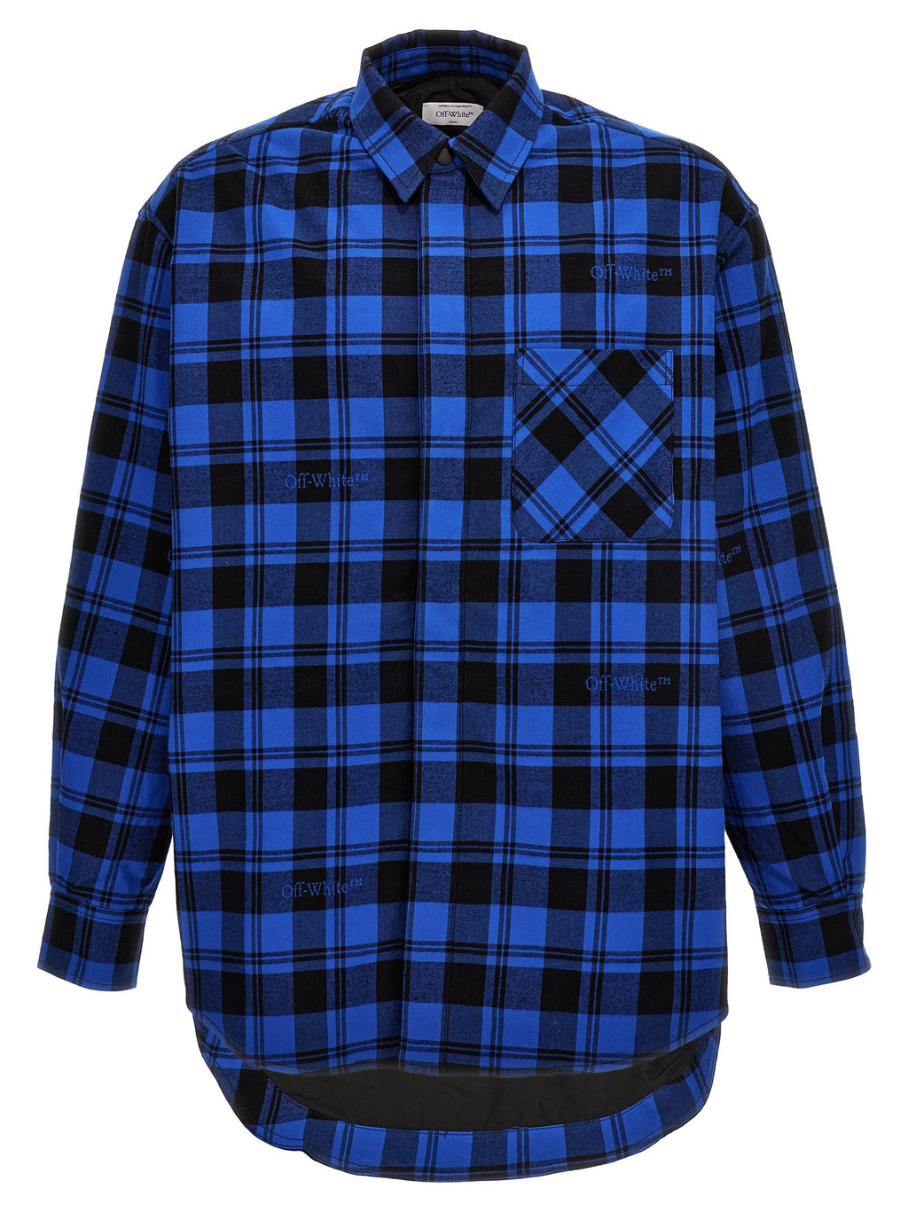 Off-White Blue Cotton Pattern Shirt