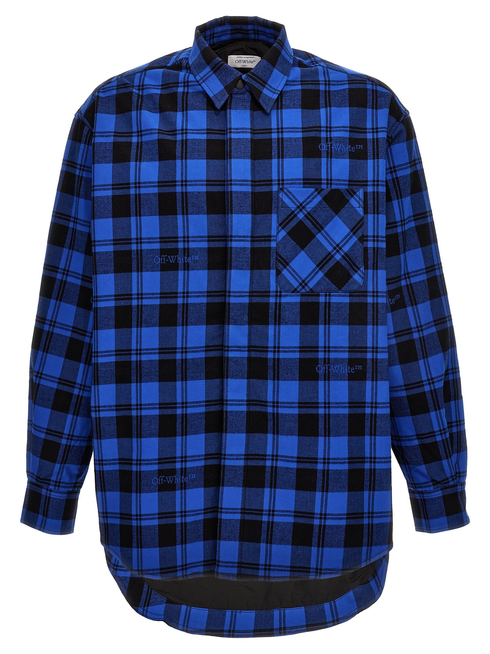 Off-White Blue Cotton Pattern Shirt