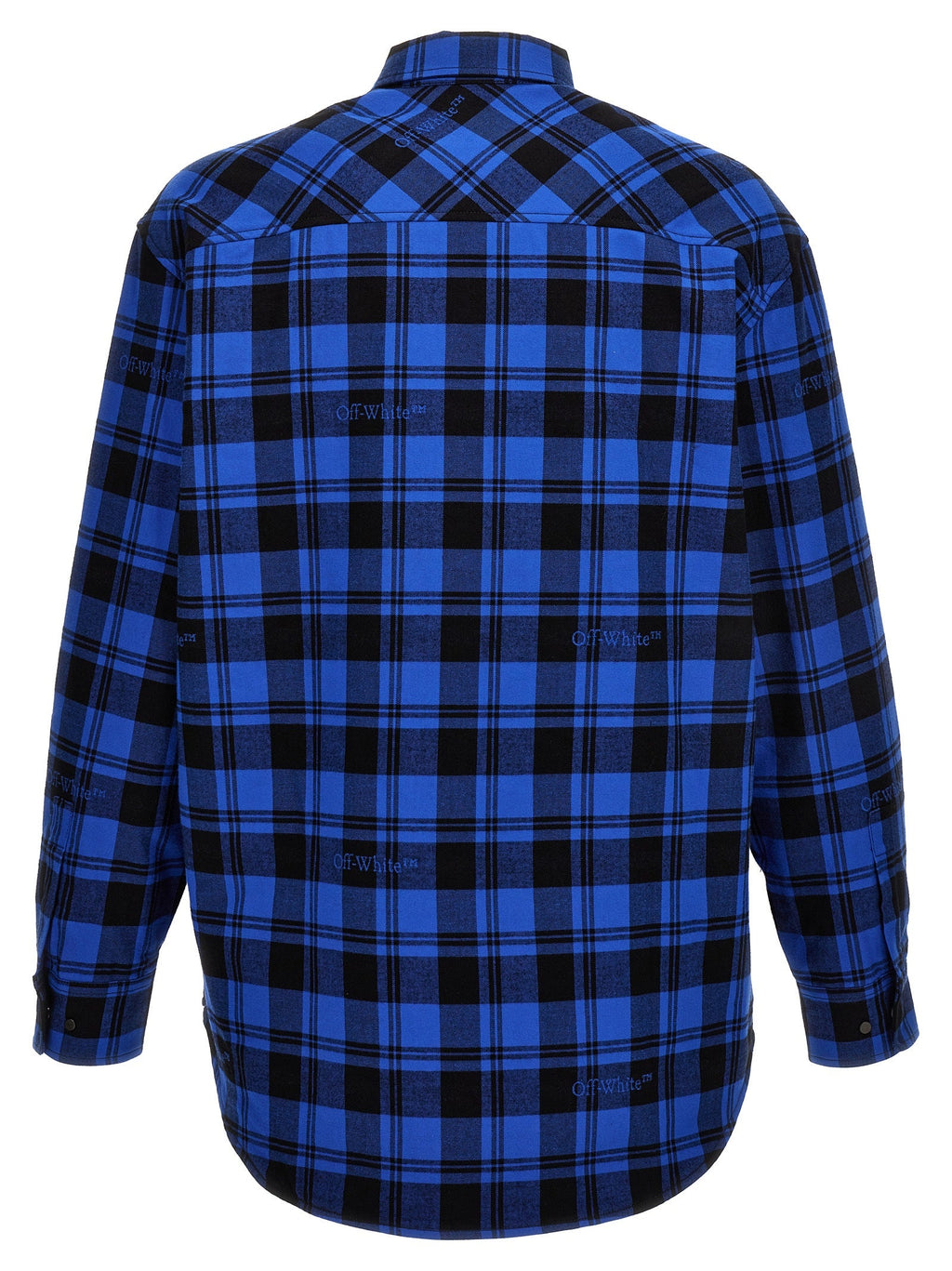 Off-White Blue Cotton Pattern Shirt