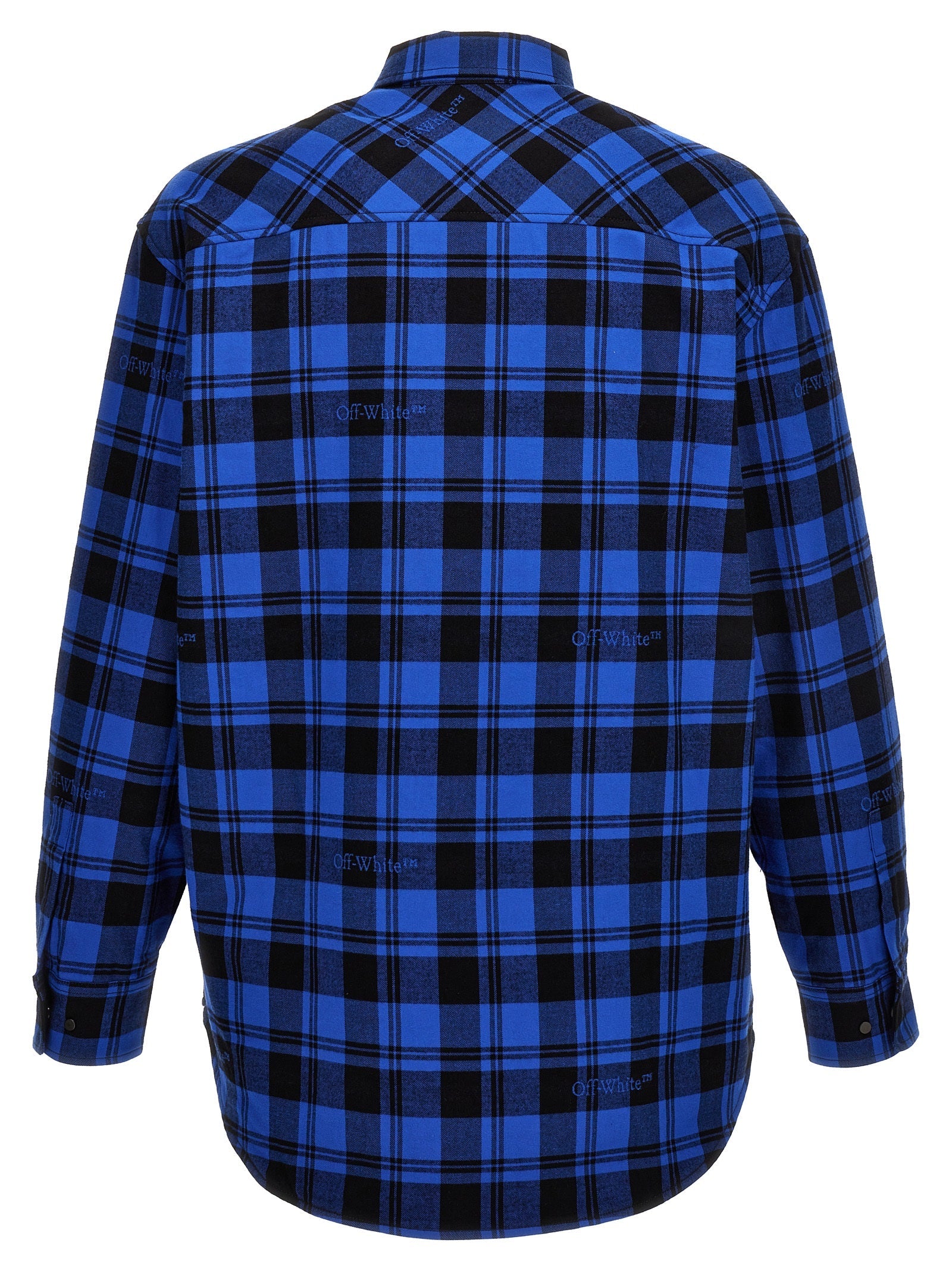 Off-White Blue Cotton Pattern Shirt