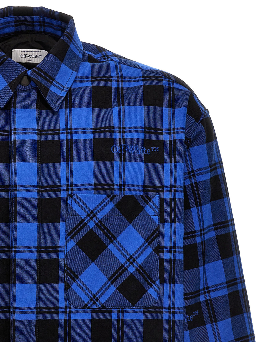Off-White Blue Cotton Pattern Shirt