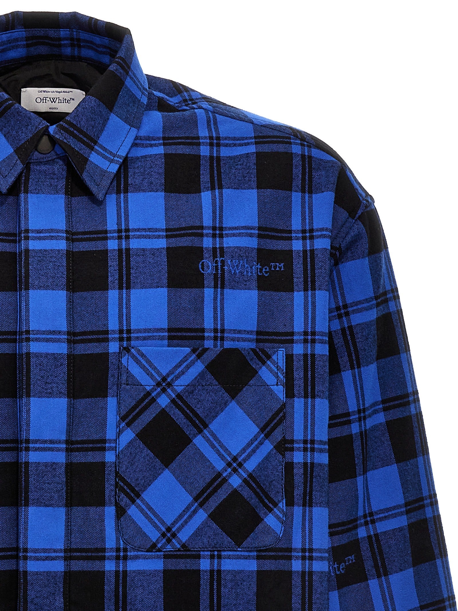 Off-White Blue Cotton Pattern Shirt