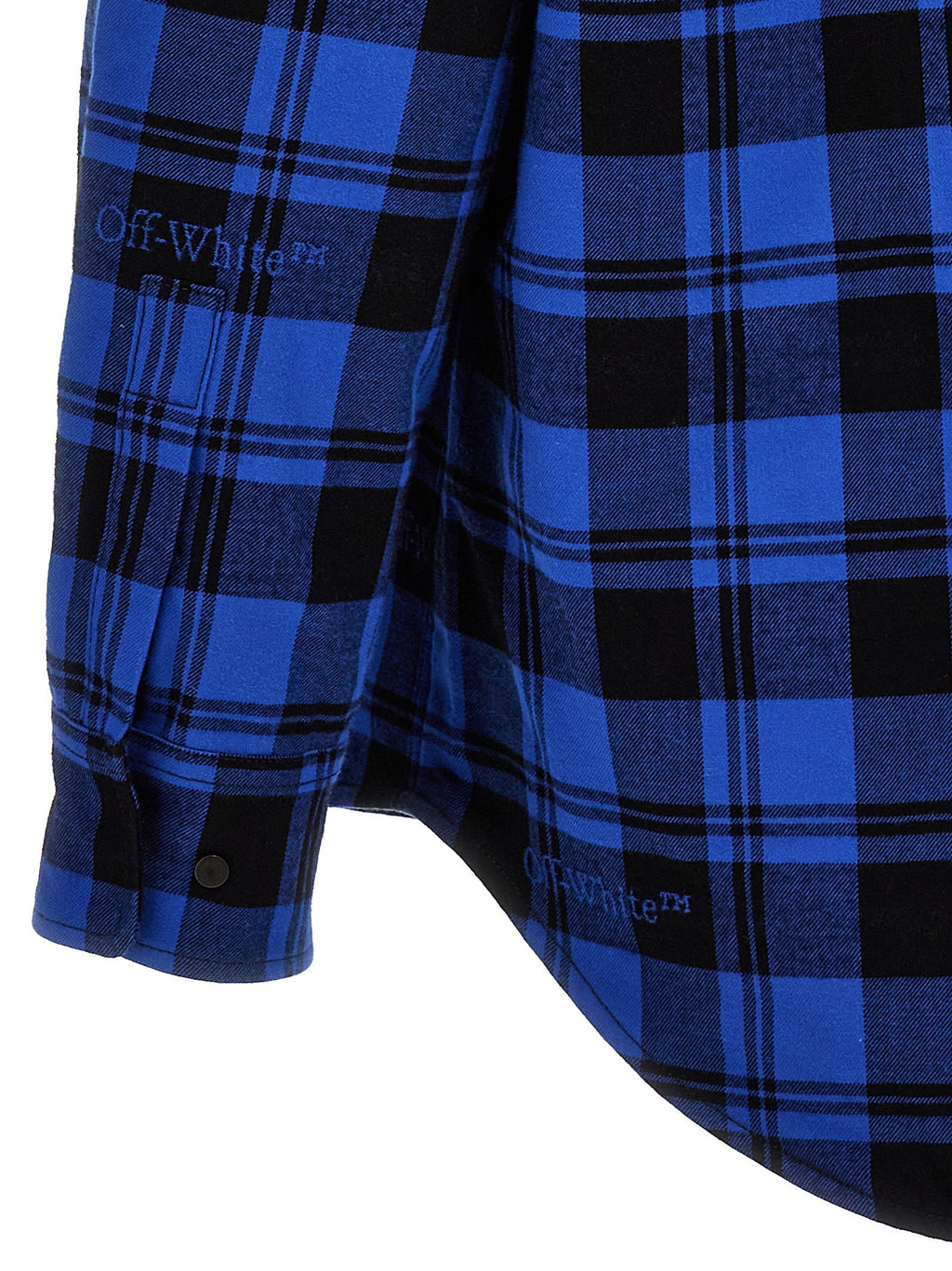 Off-White Blue Cotton Pattern Shirt