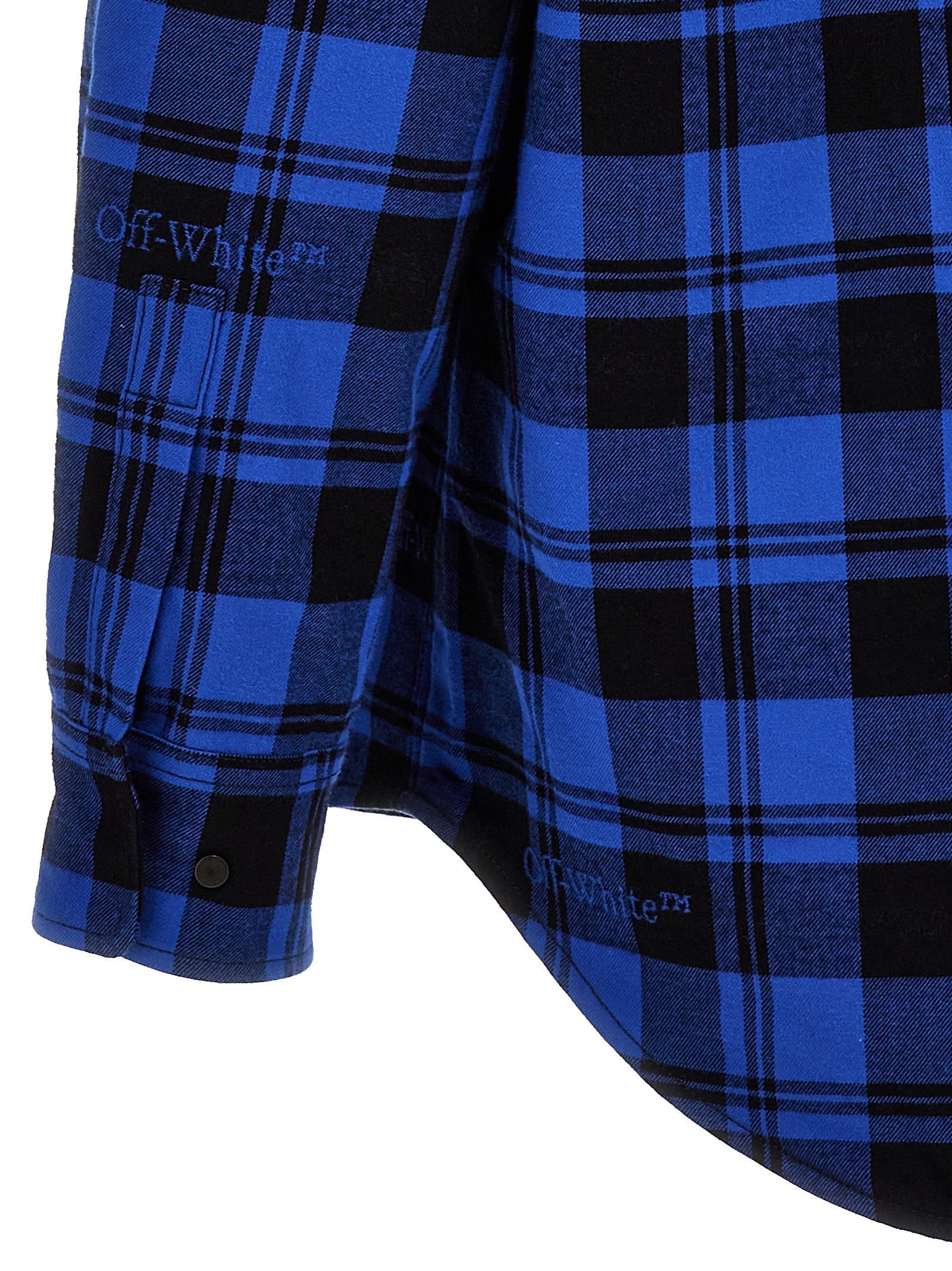 Off-White Blue Cotton Pattern Shirt