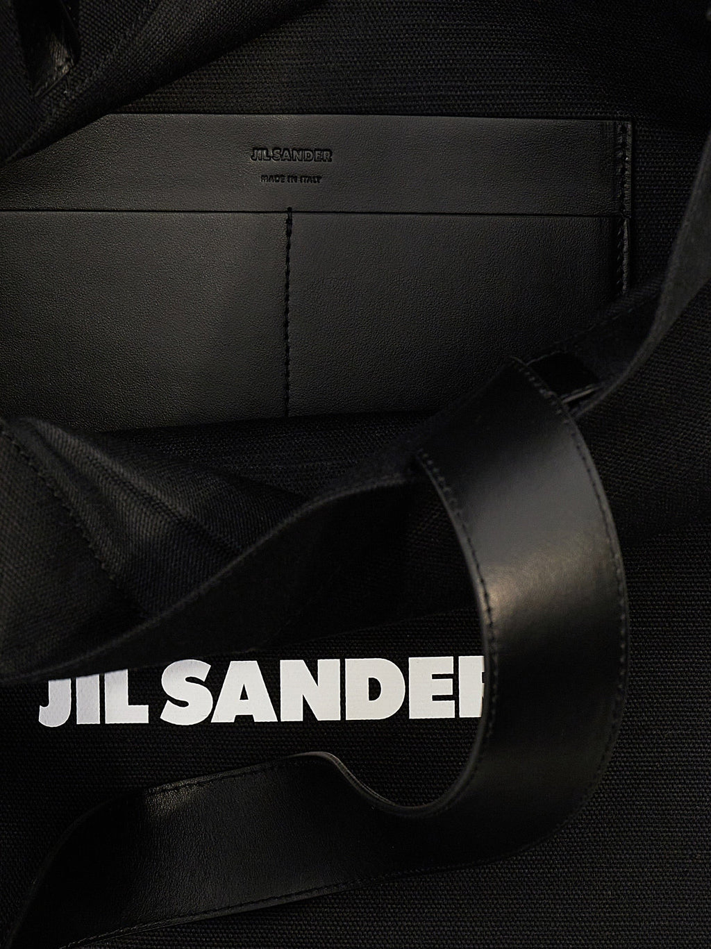 Jil Sander Black Cotton Tote Bag