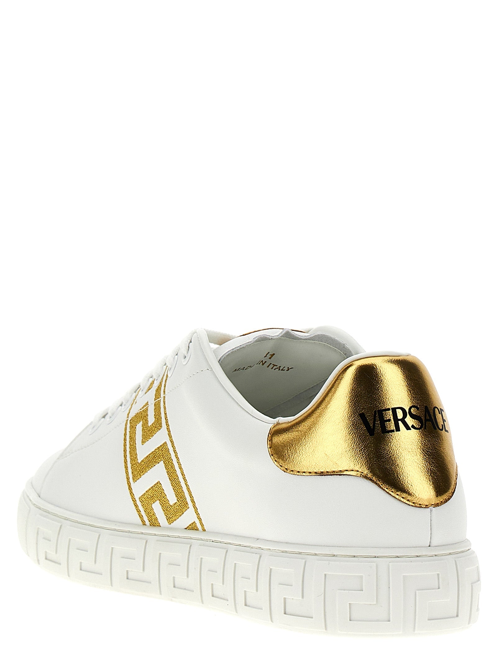 Versace Gold Polyamide Low Top Sneakers