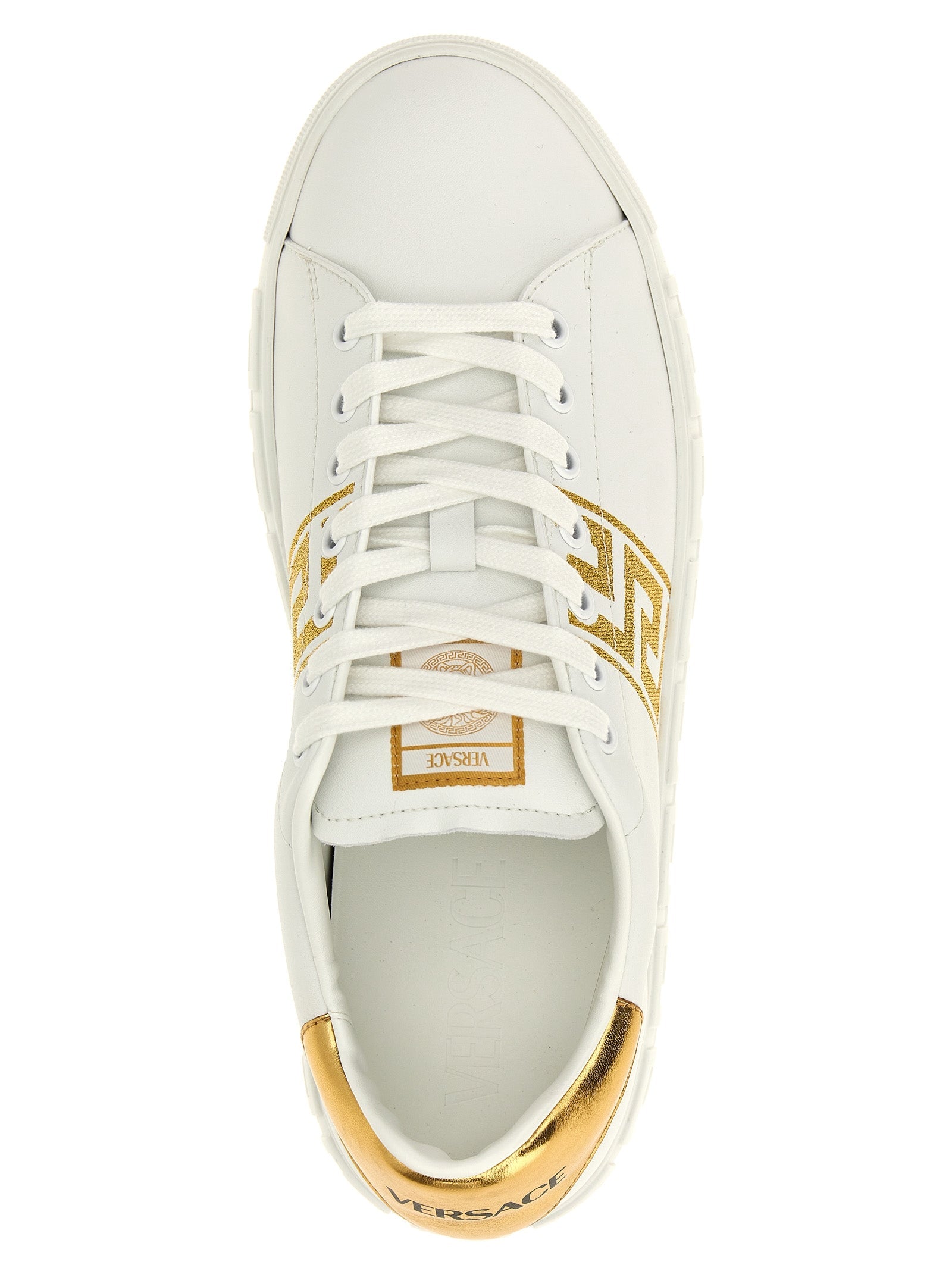 Versace Gold Polyamide Low Top Sneakers