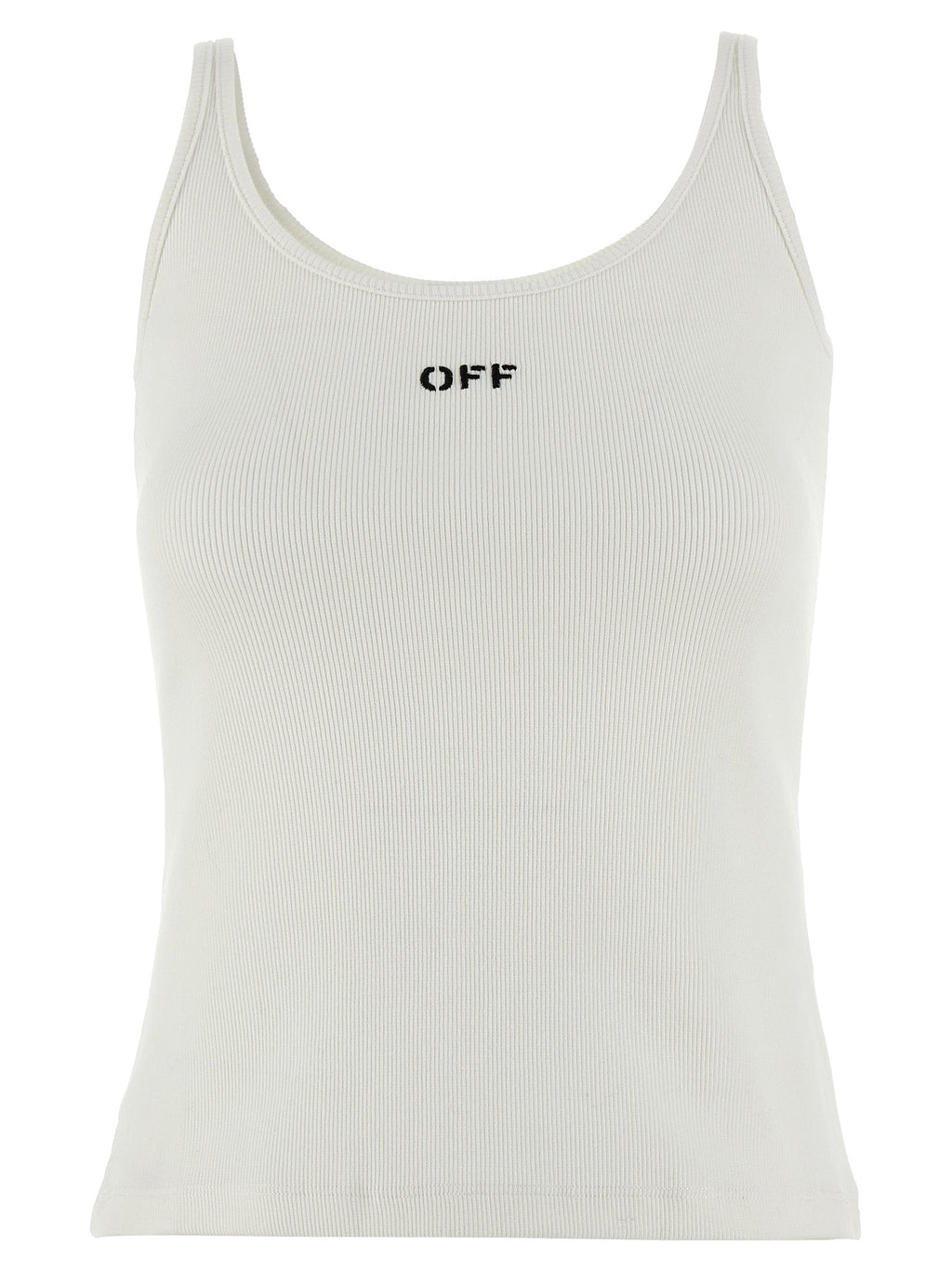 Off-White White Cotton Sleeveles T-Shirt