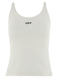 Off-White White Cotton Sleeveles T-Shirt