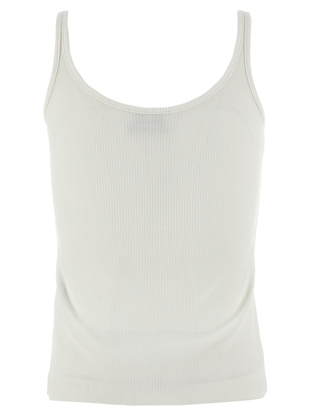 Off-White White Cotton Sleeveles T-Shirt