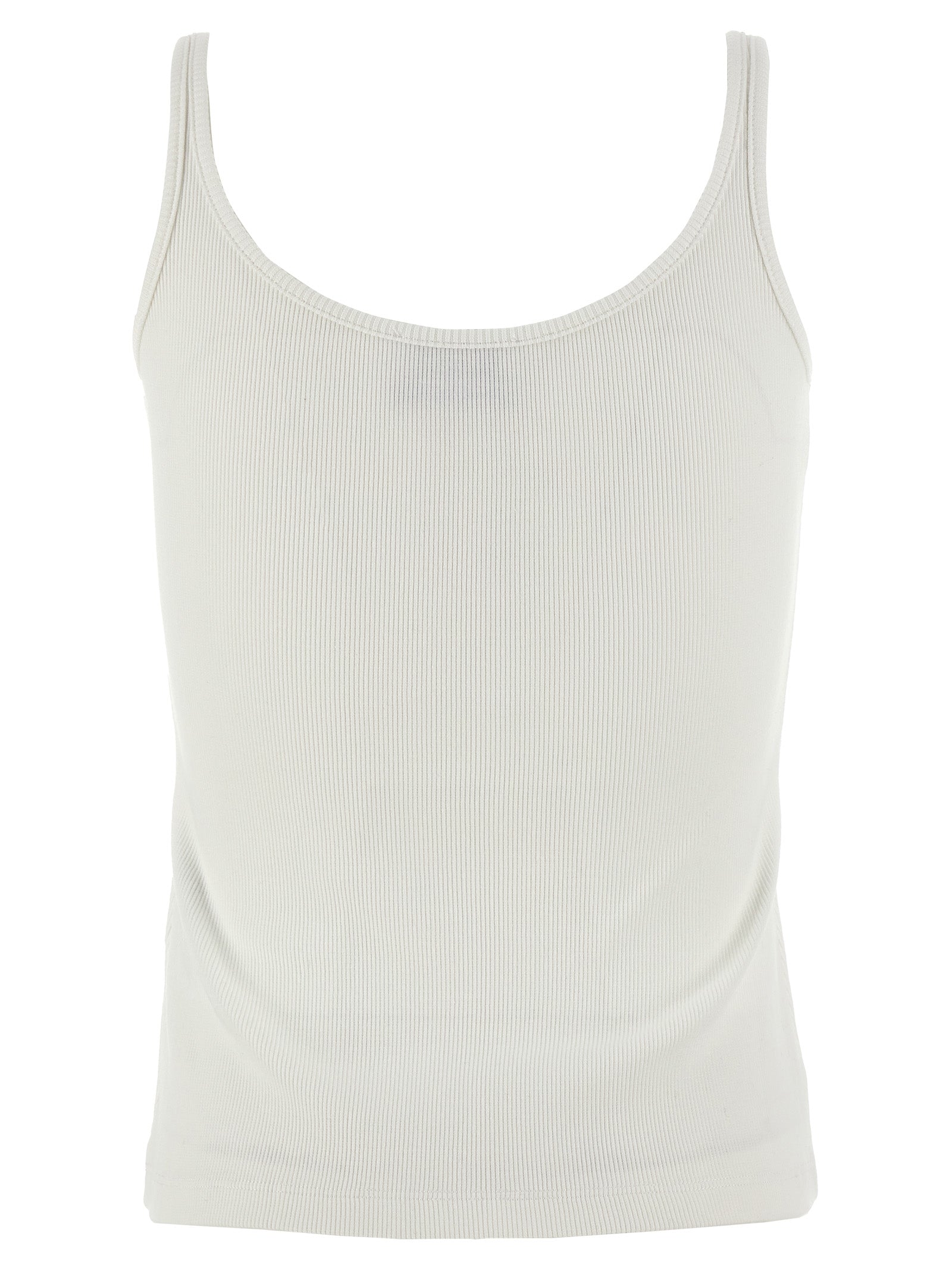 Off-White White Cotton Sleeveles T-Shirt