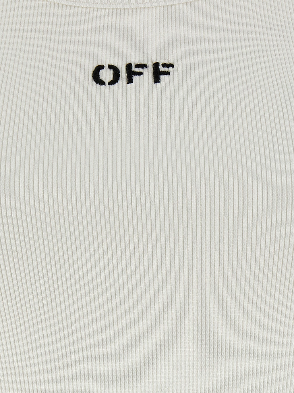Off-White White Cotton Sleeveles T-Shirt