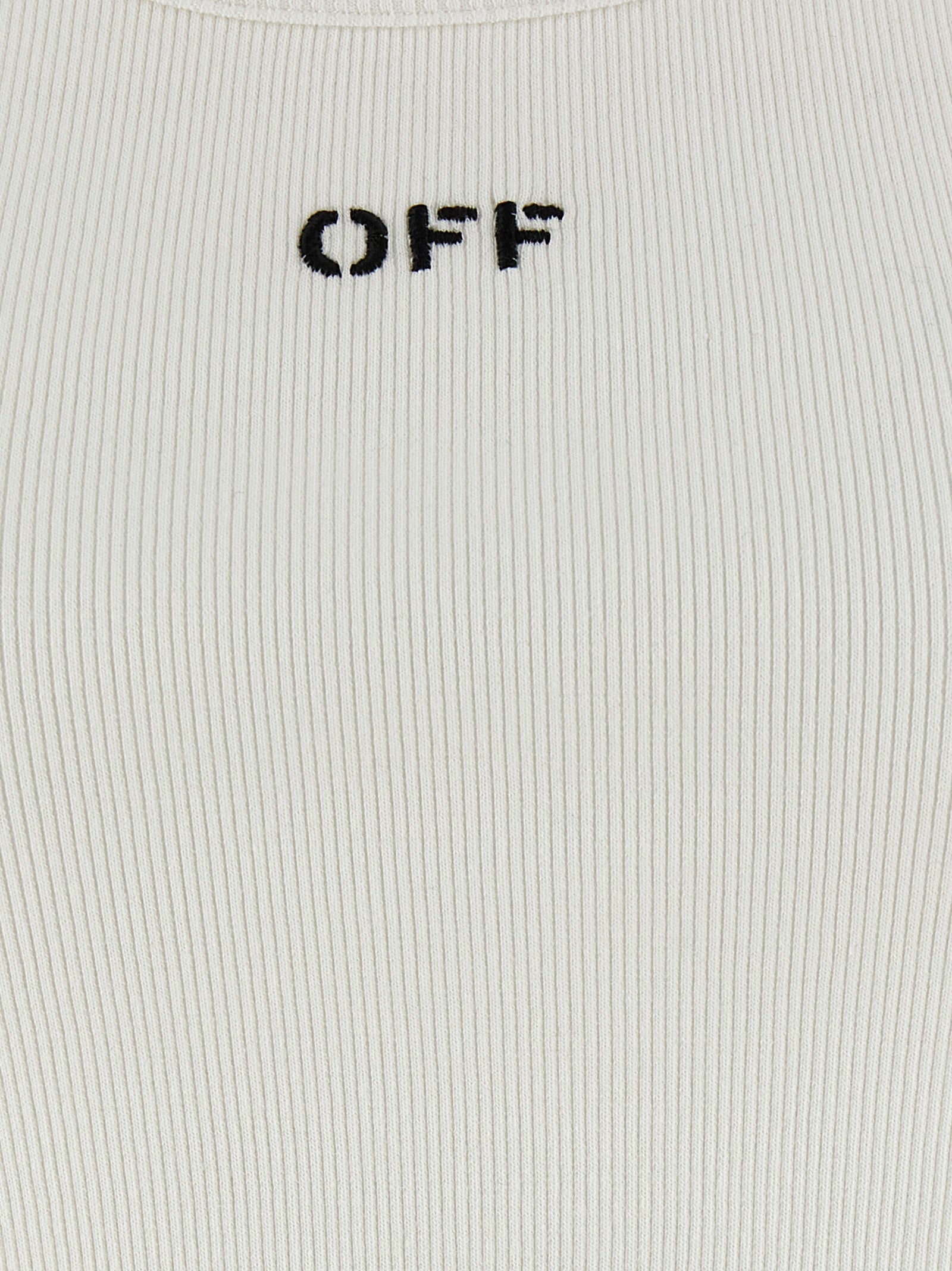 Off-White White Cotton Sleeveles T-Shirt