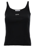 Off-White Black Cotton Sleeveles T-Shirt
