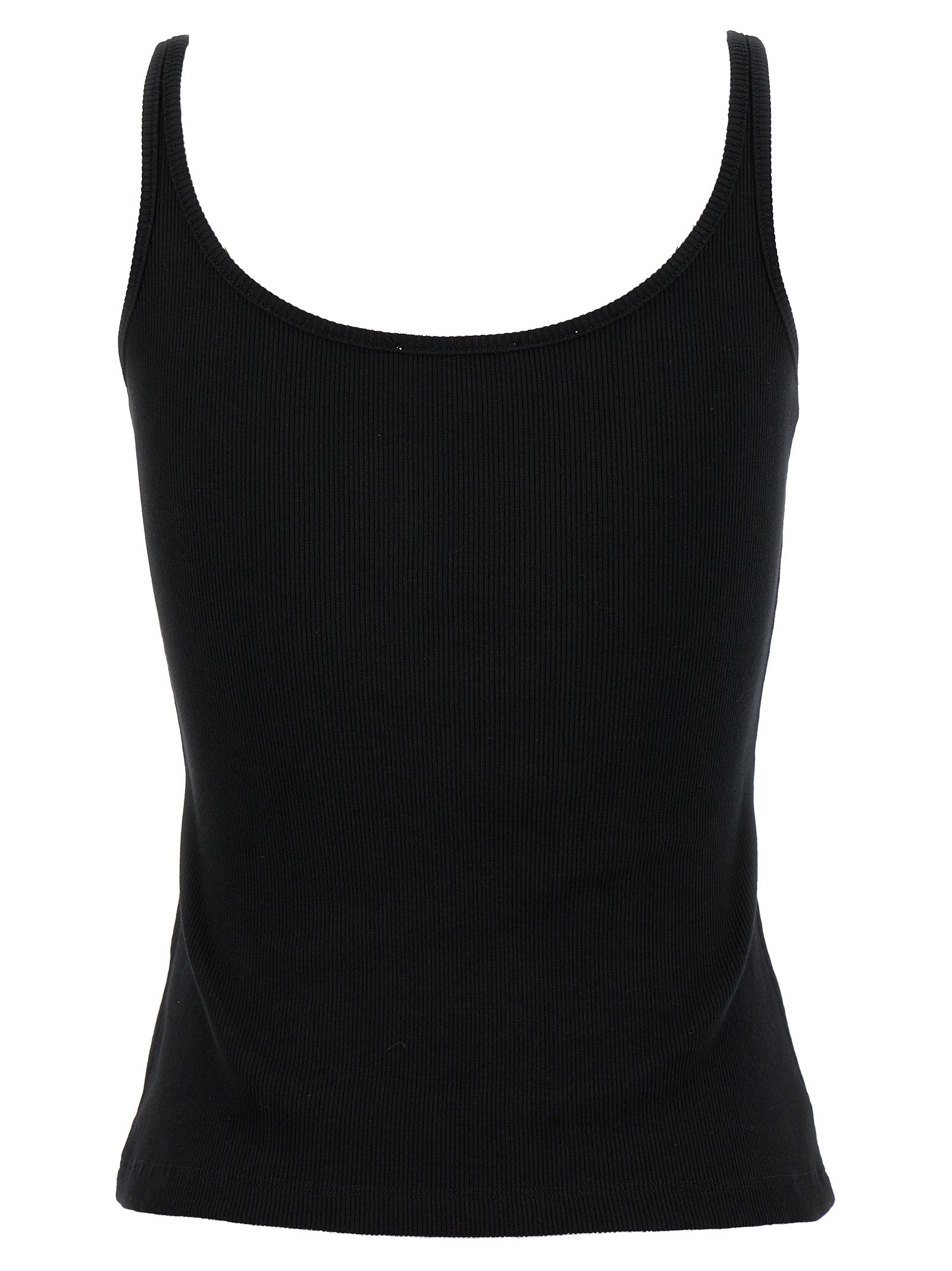 Off-White Black Cotton Sleeveles T-Shirt