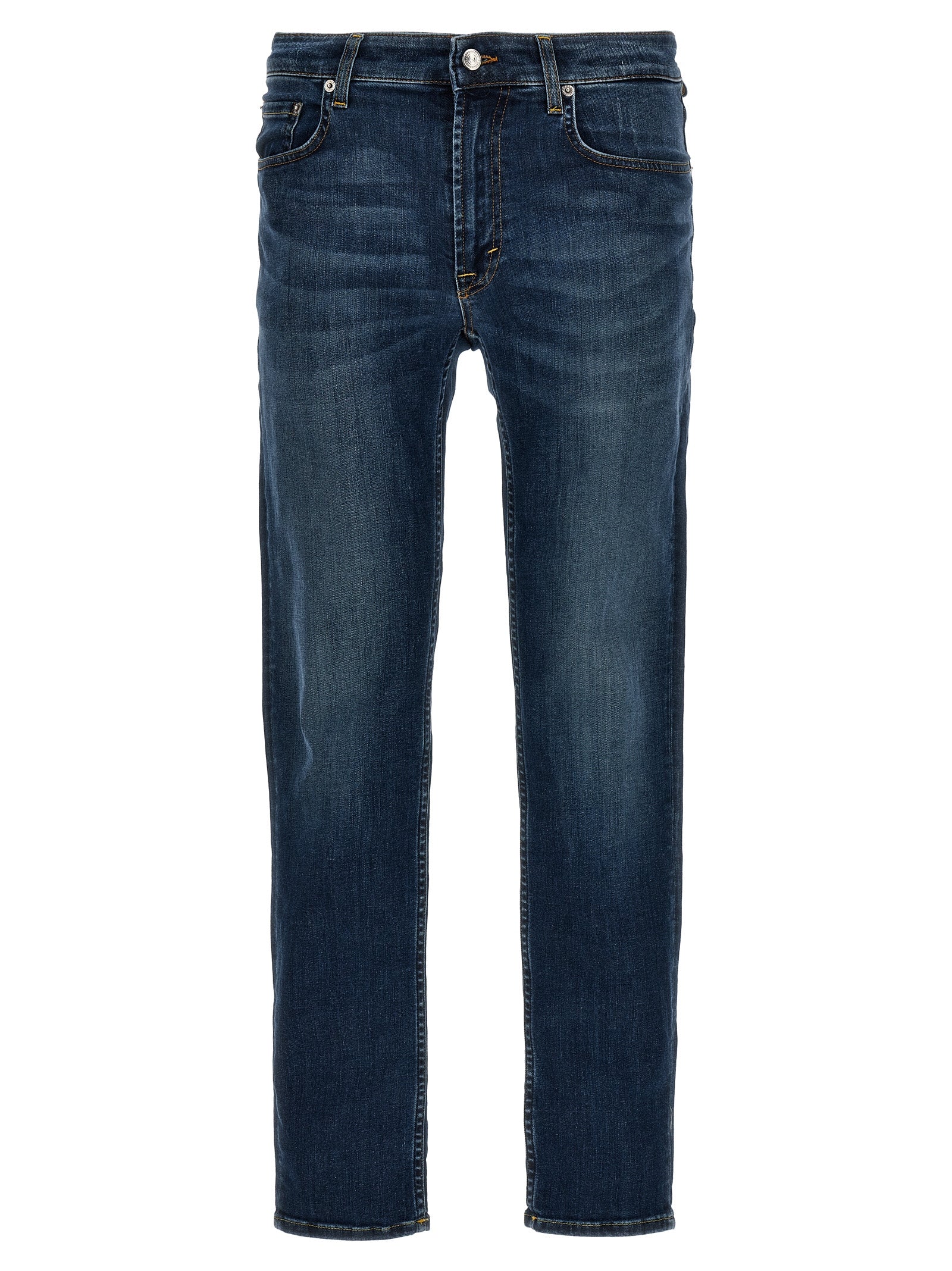 Department 5 Blue Cotton Straight-Leg Jeans