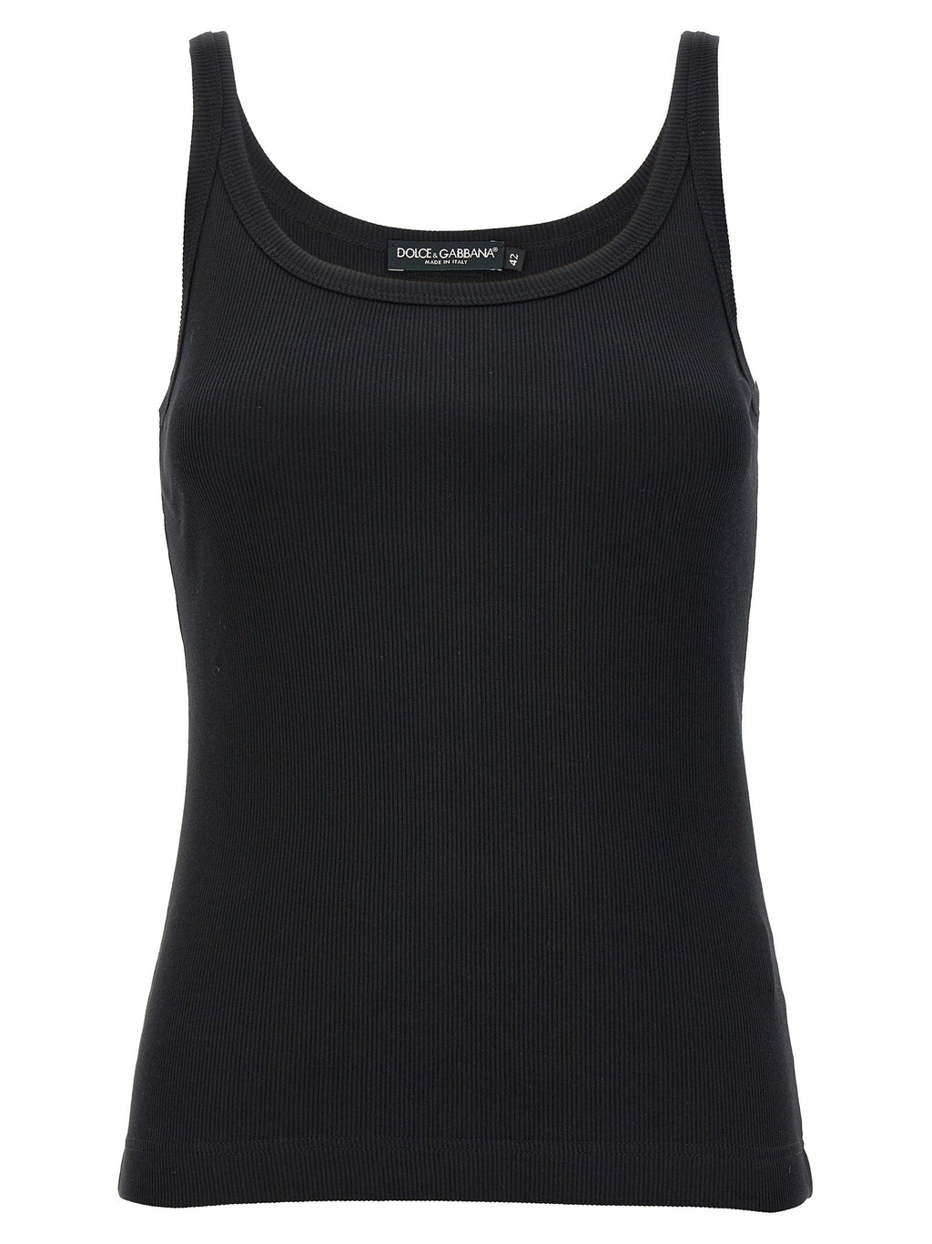 Dolce & Gabbana Black Cotton Tank Tops