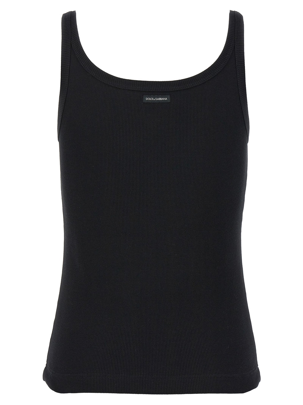 Dolce & Gabbana Black Cotton Tank Tops