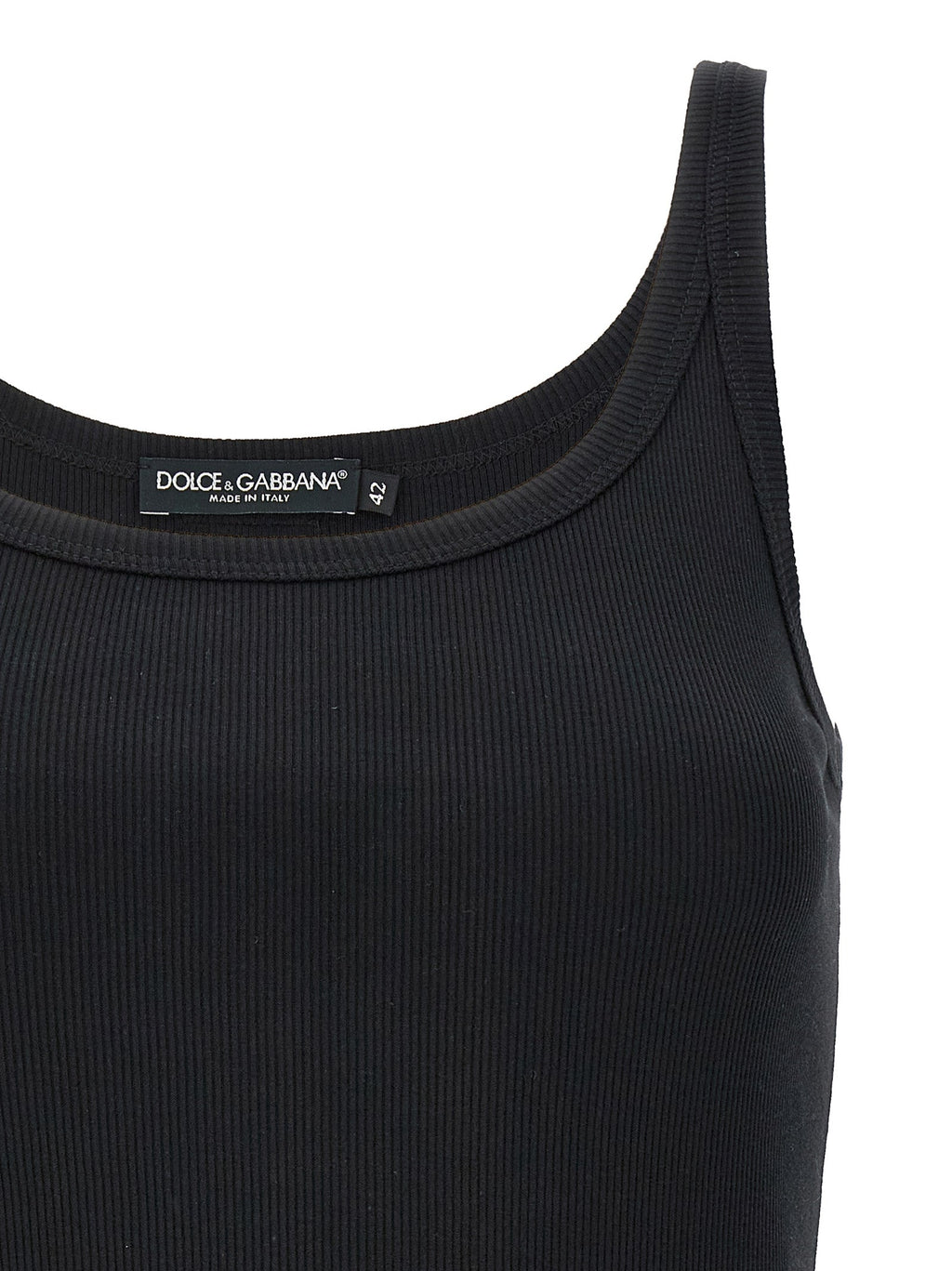 Dolce & Gabbana Black Cotton Tank Tops
