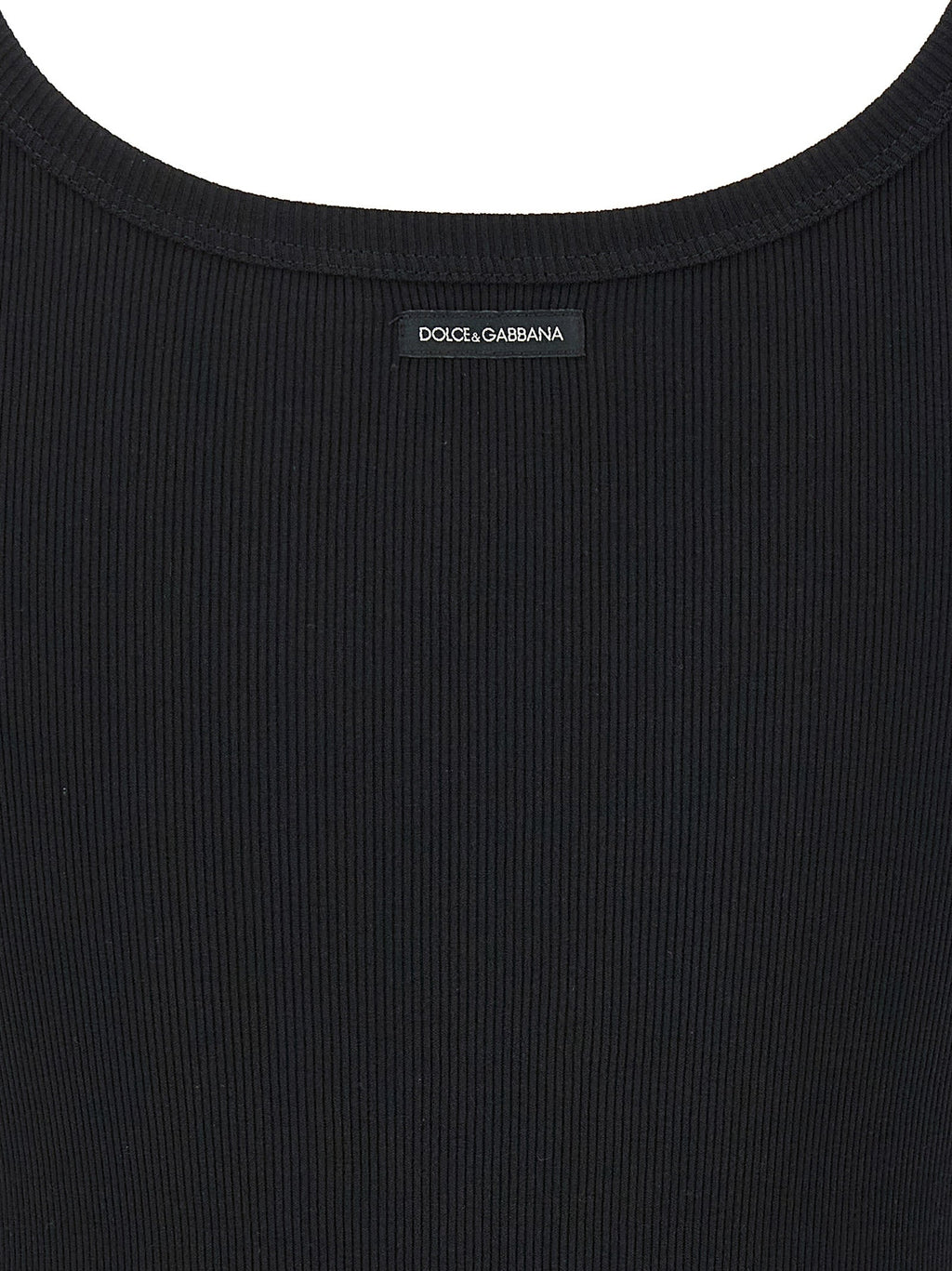 Dolce & Gabbana Black Cotton Tank Tops