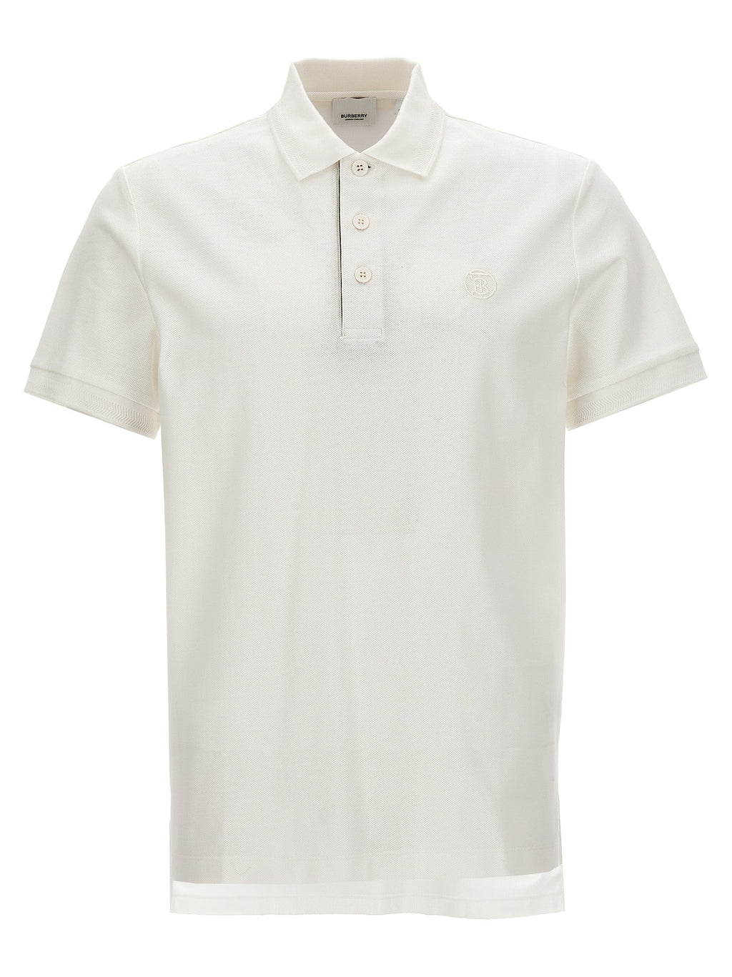 Burberry White Cotton Polo Shirt