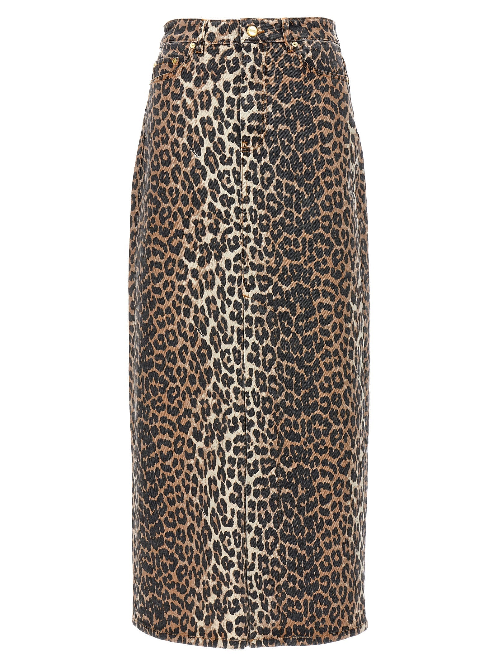 Ganni Brown Organic Cotton Mini Skirt