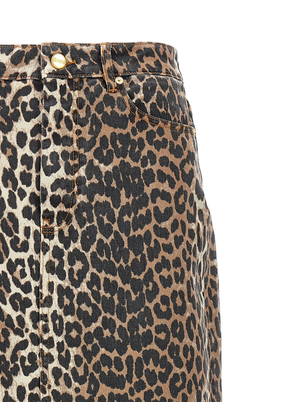 Ganni Brown Organic Cotton Mini Skirt