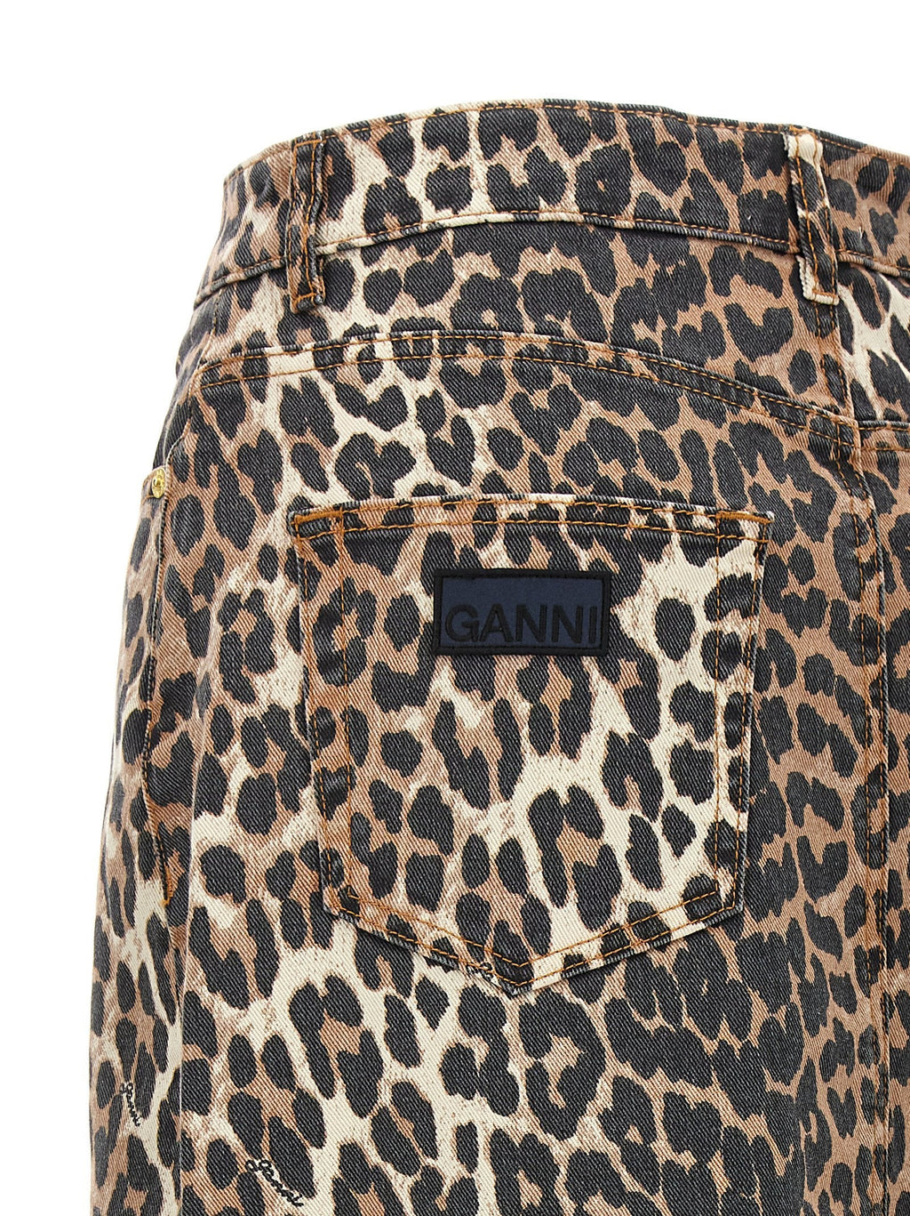 Ganni Brown Organic Cotton Mini Skirt