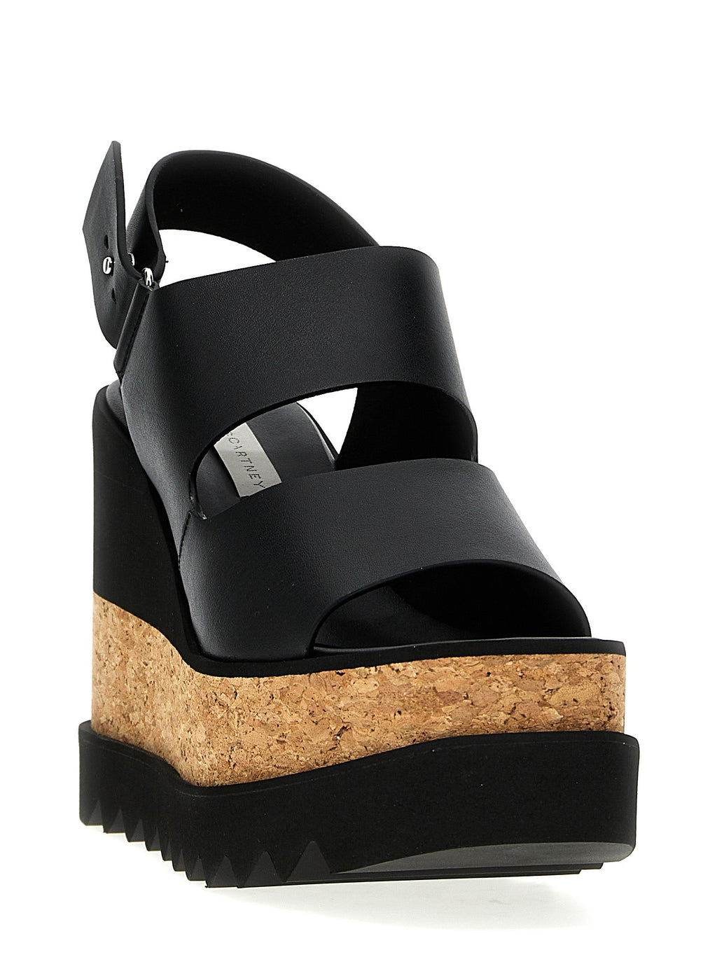 Stella McCartney Black Polyester Wedge Sandals