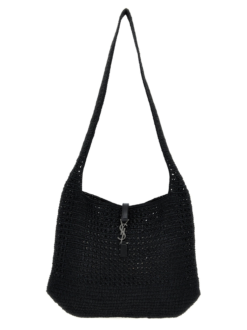 Saint Laurent Black Raffia Tote Bag